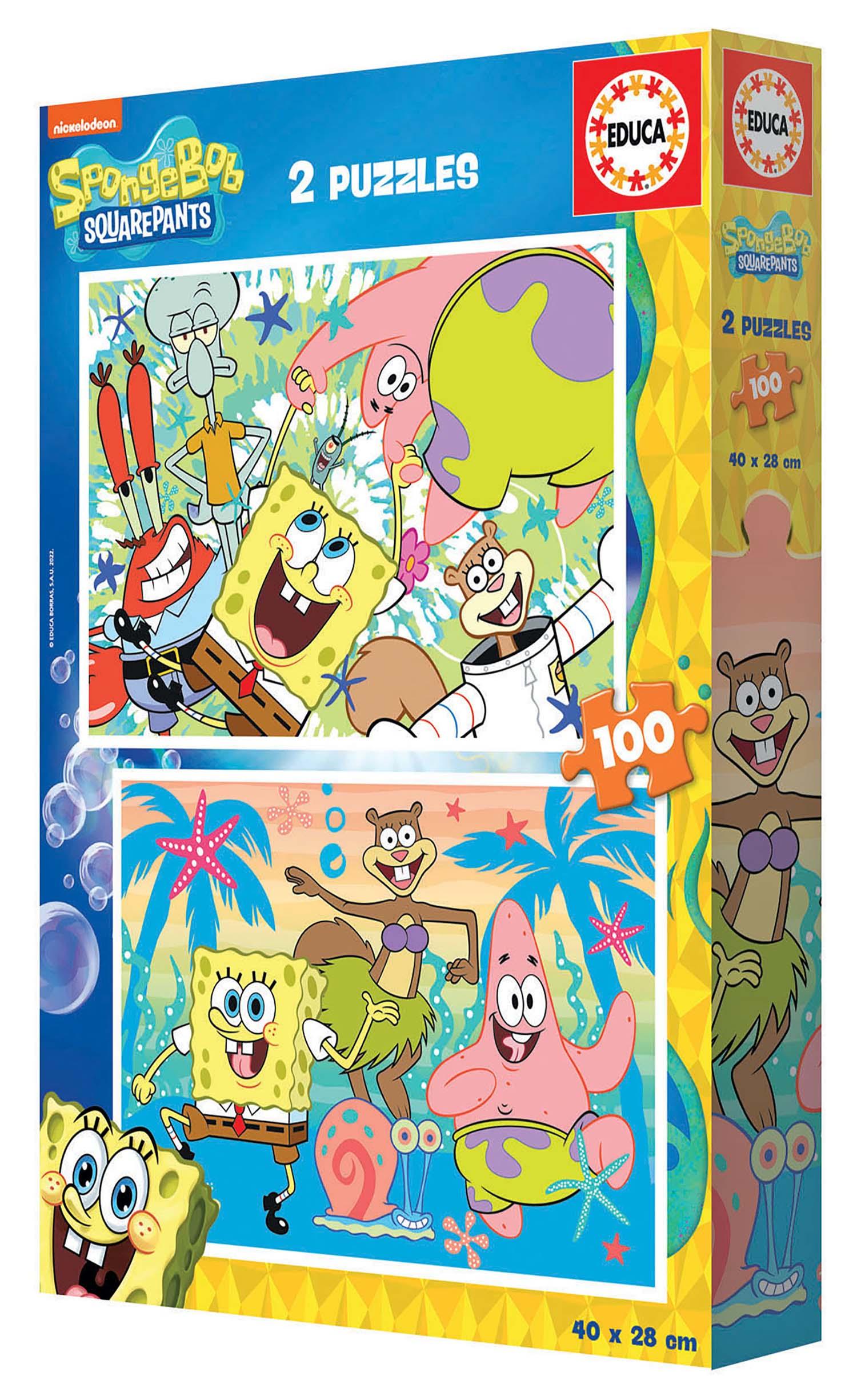 Beispielinhalt (Bild) Educa - Spongebob Schwammkopf - Puzzle 2x100 Teile