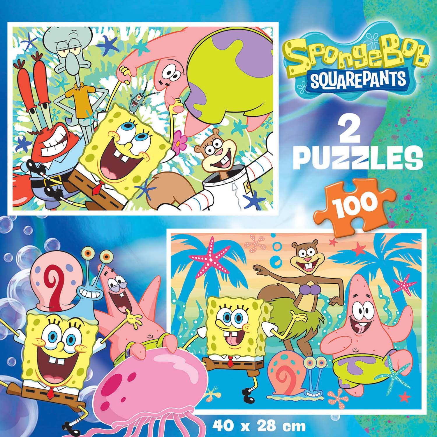 Beispielinhalt (Bild) Educa - Spongebob Schwammkopf - Puzzle 2x100 Teile