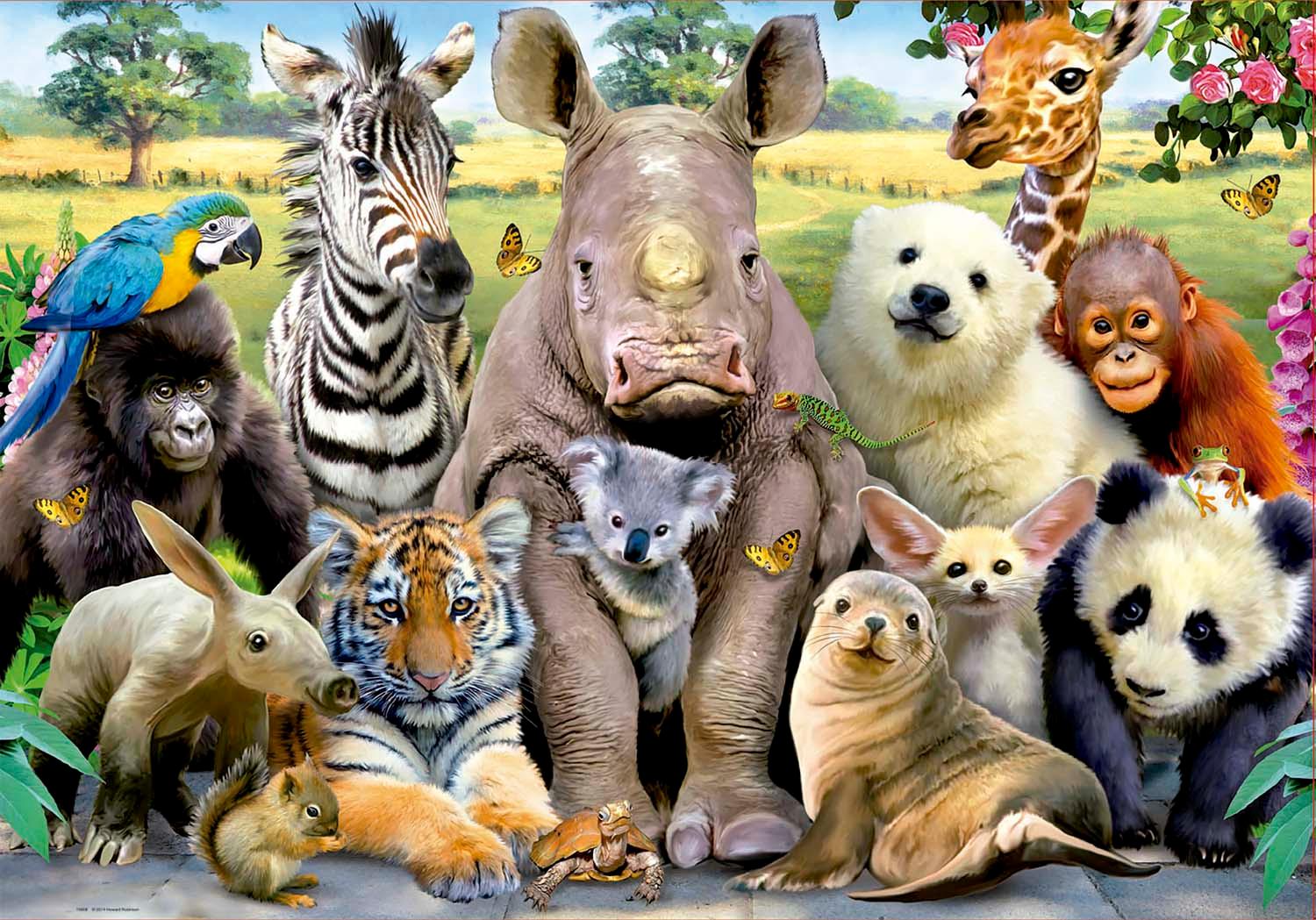 Beispielinhalt (Bild) Educa - Lustige Zootiere - Puzzle 300 Teile