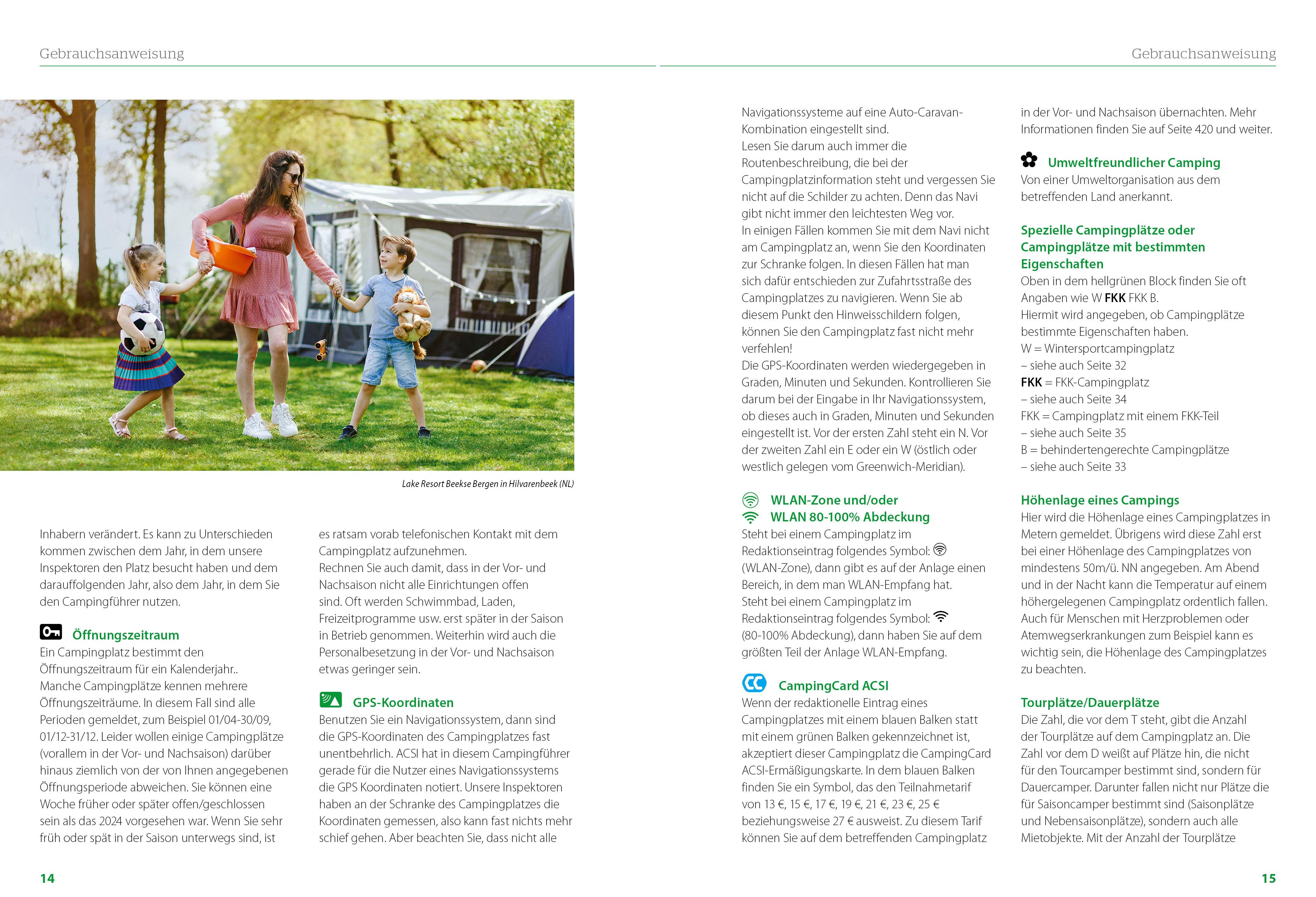 Beispielinhalt (Bild) ACSI Campingführer Deutschland 2025