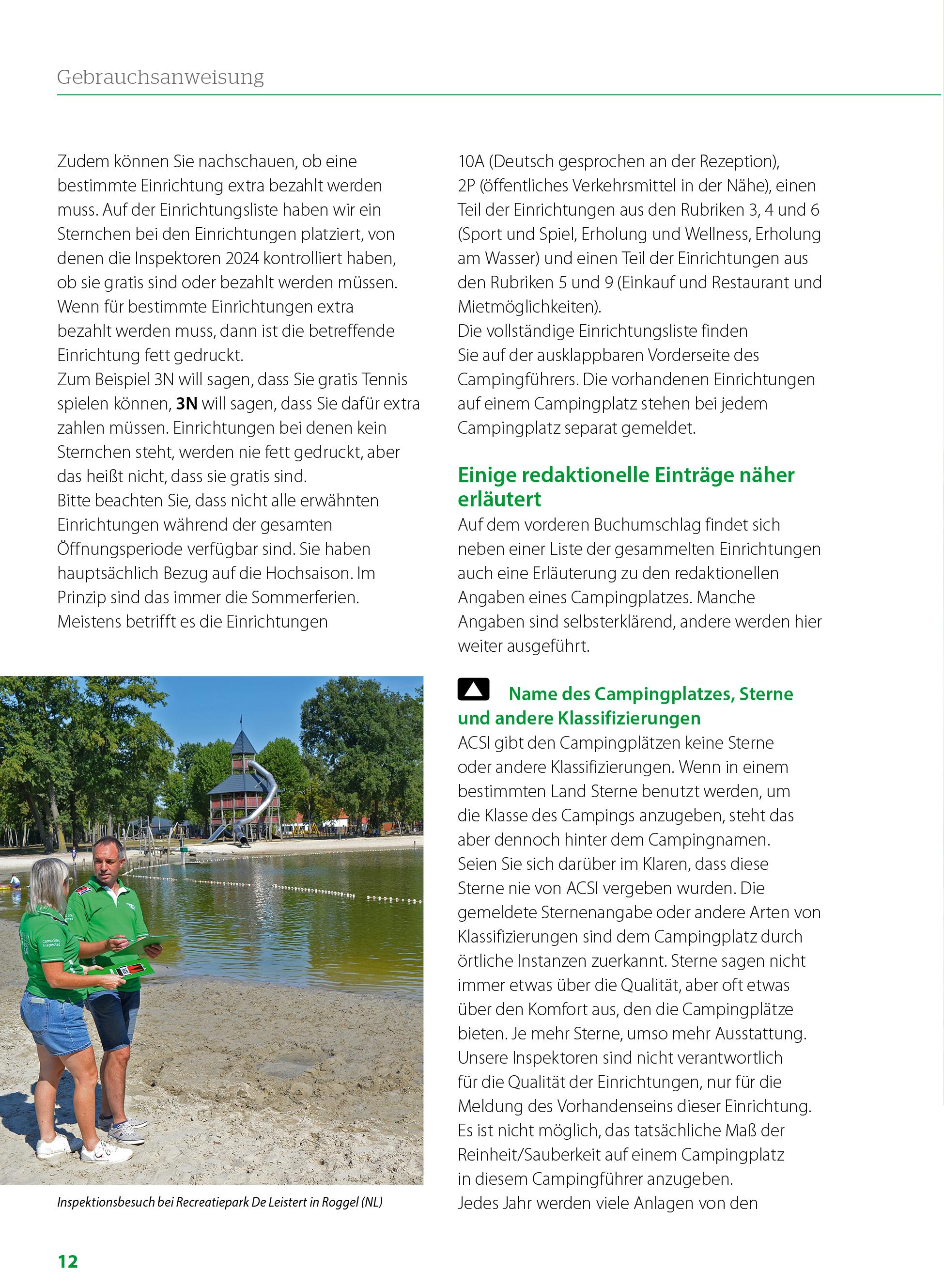 Beispielinhalt (Bild) ACSI Campingführer Deutschland 2025