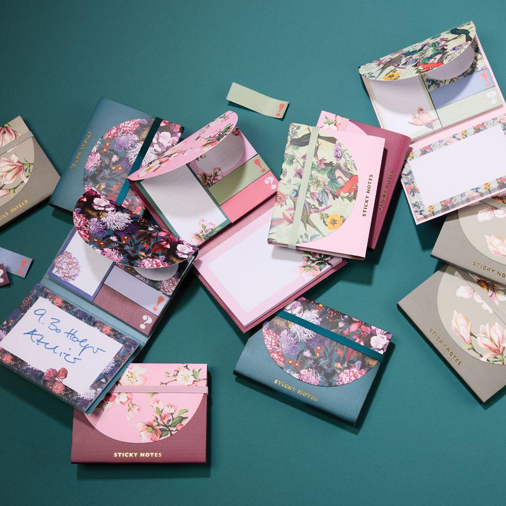 Beispielinhalt (Bild) Sticky Notes Set Blumenbouquet petrol