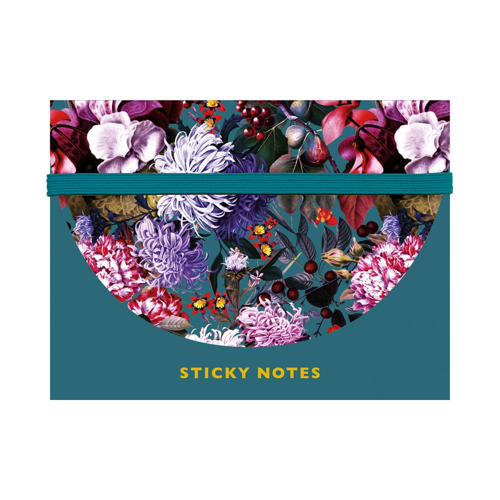 Vorderes Coverbild Sticky Notes Set Blumenbouquet petrol