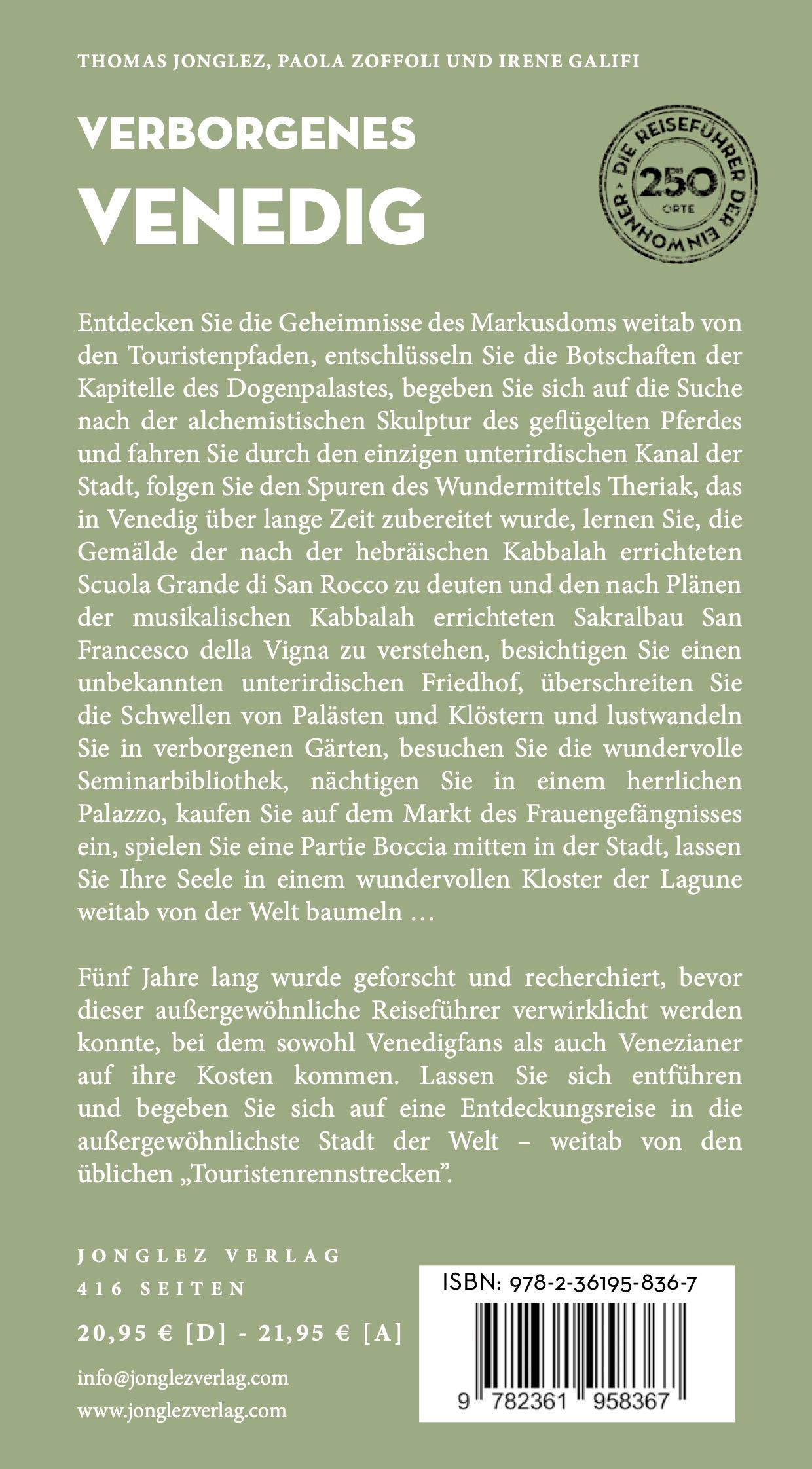 Rückseitencover Verborgenes Venedig