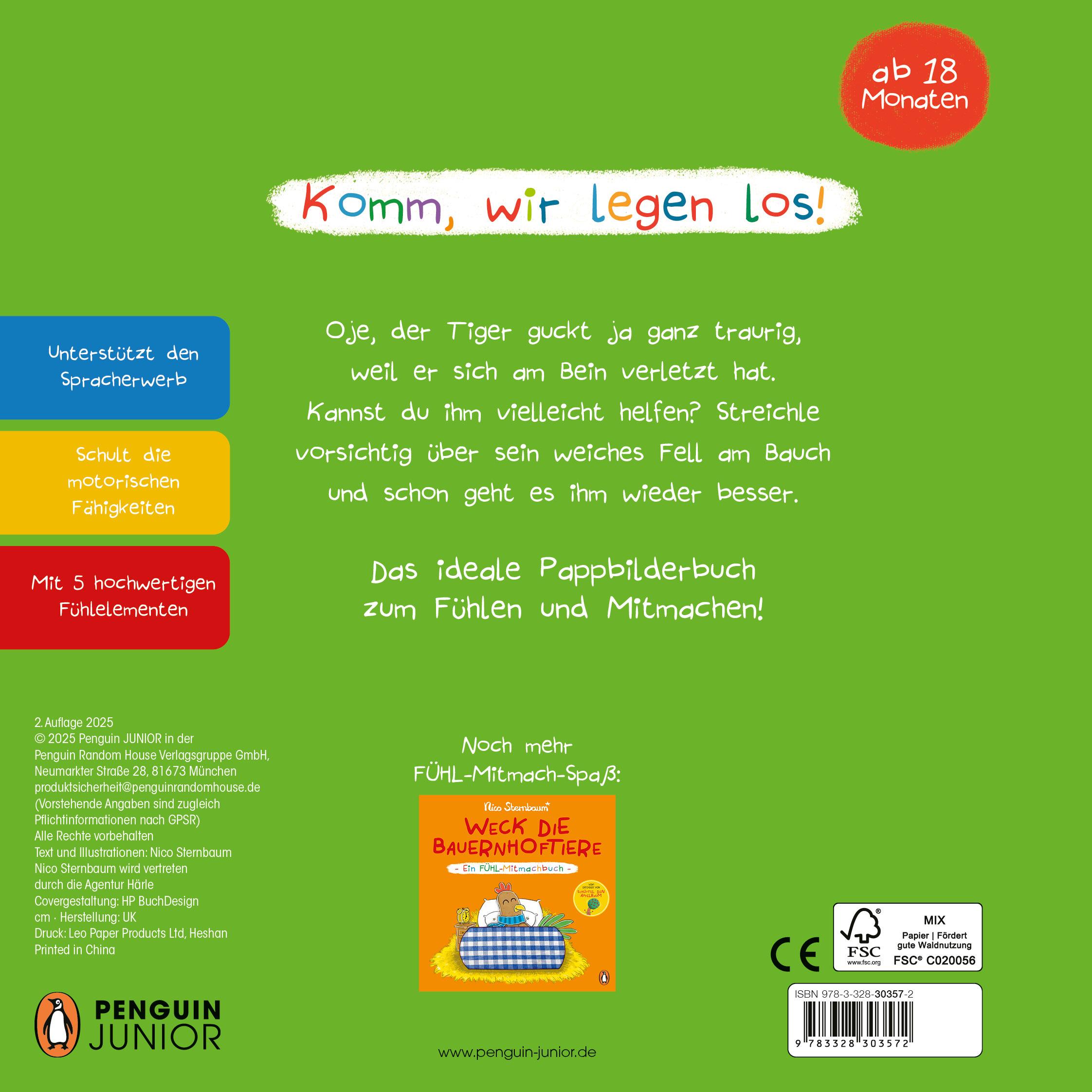 Beispielinhalt (Bild) Tröste den Tiger - Ein Fühl-Mitmachbuch