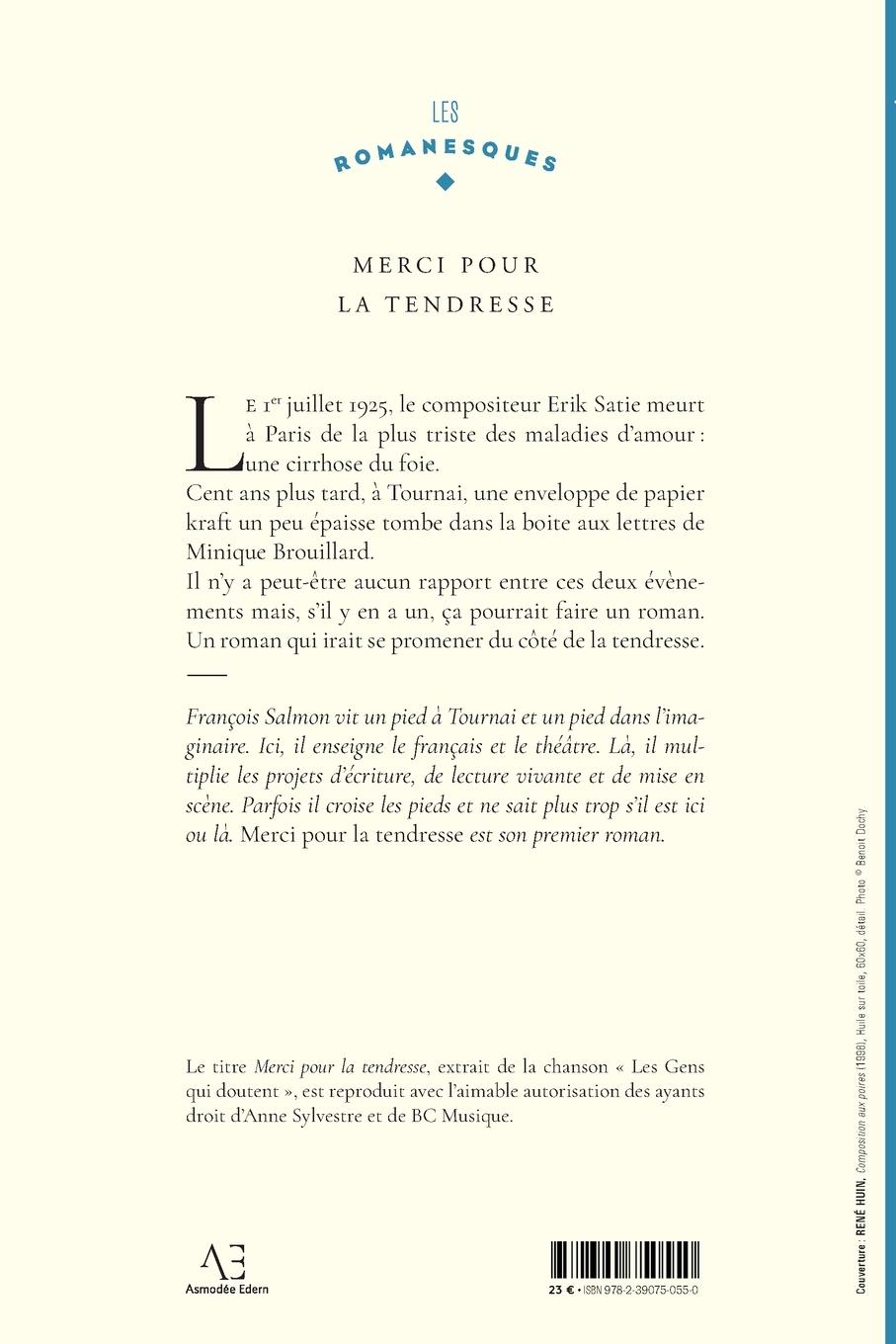 Rückseitencover Merci pour la tendresse