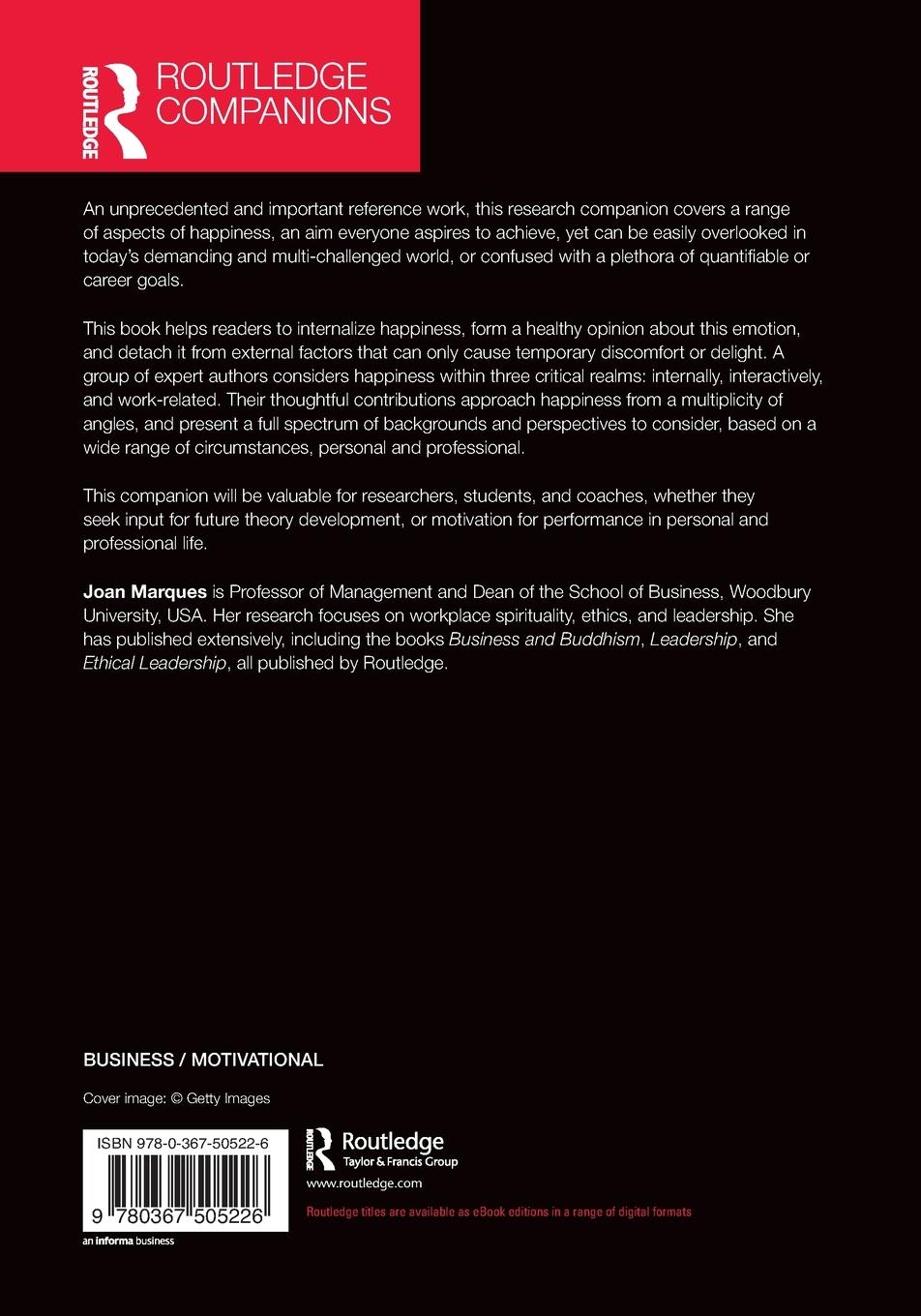 Rückseitencover The Routledge Companion to Happiness at Work