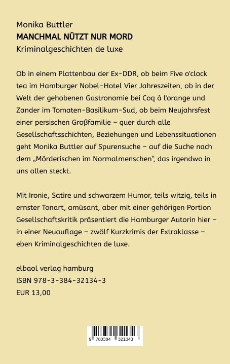 Rückseitencover Manchmal nützt nur Mord