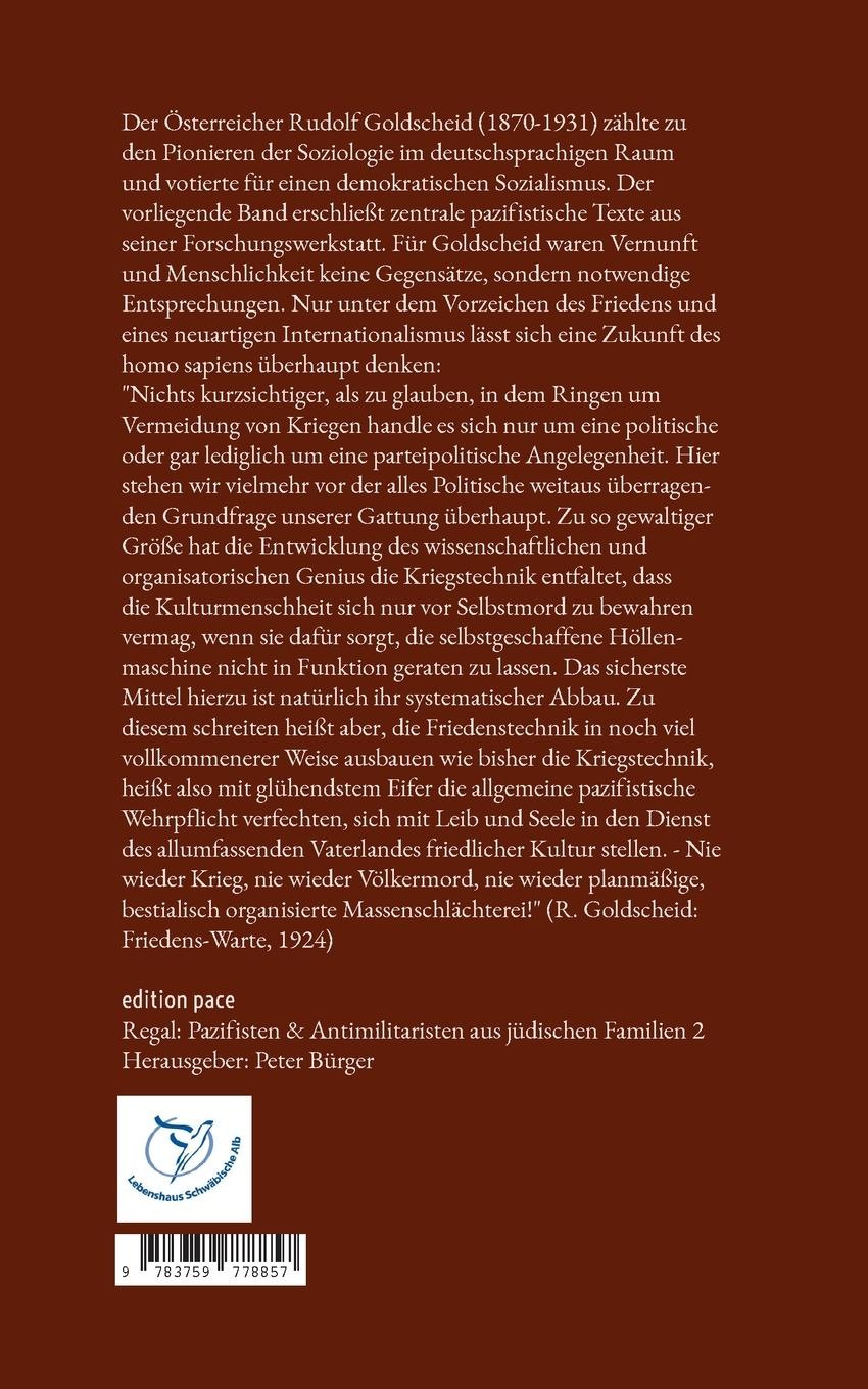 Rückseitencover Menschenökonomie, Weltkrieg und Weltfrieden