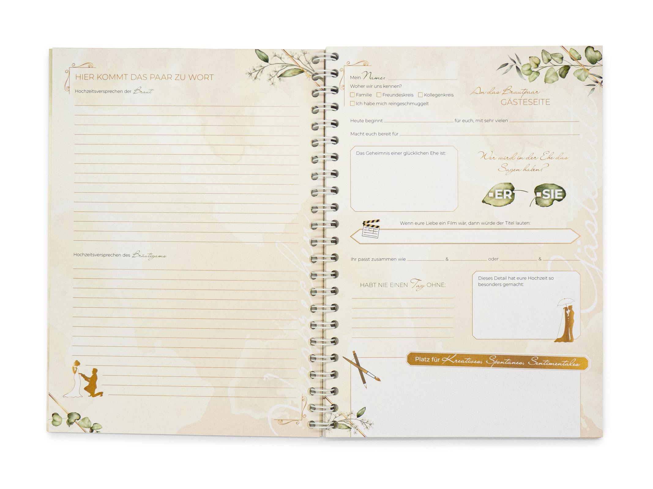 Beispielinhalt (Bild) familiawedding Greenery - Design Gästebuch zur Hochzeit