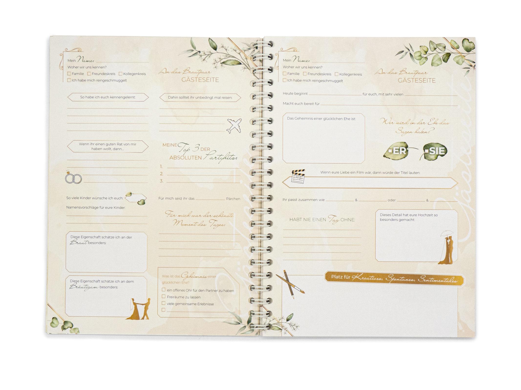 Beispielinhalt (Bild) familiawedding Greenery - Design Gästebuch zur Hochzeit