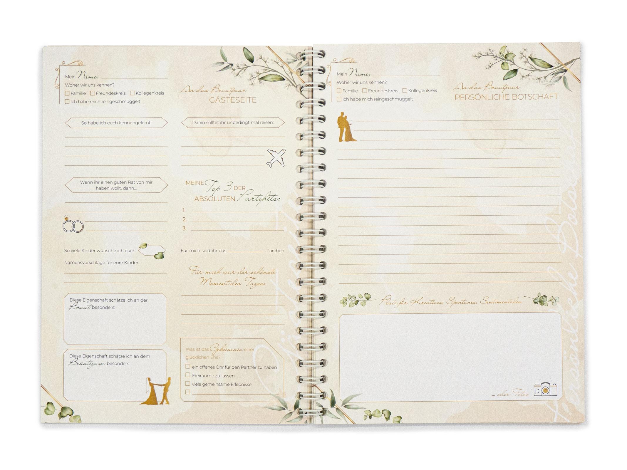 Beispielinhalt (Bild) familiawedding Greenery - Design Gästebuch zur Hochzeit