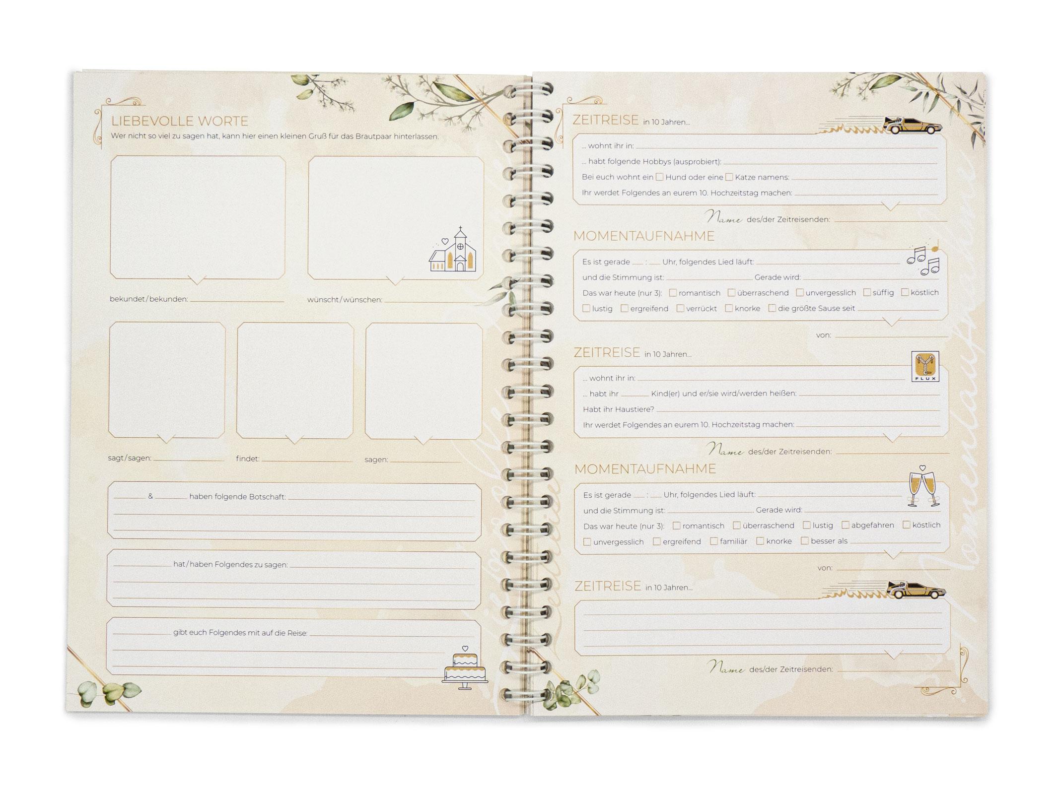 Beispielinhalt (Bild) familiawedding Greenery - Design Gästebuch zur Hochzeit
