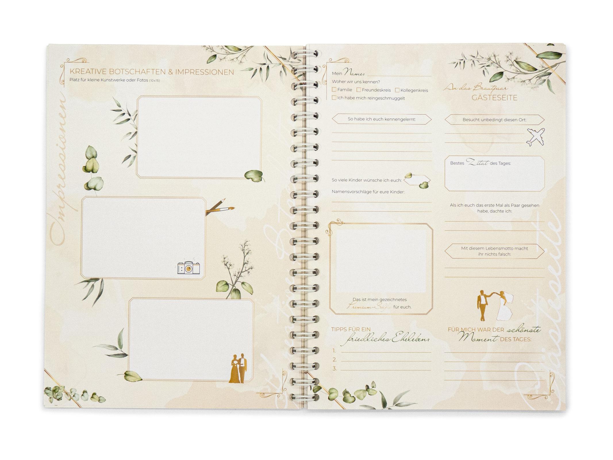 Beispielinhalt (Bild) familiawedding Greenery - Design Gästebuch zur Hochzeit