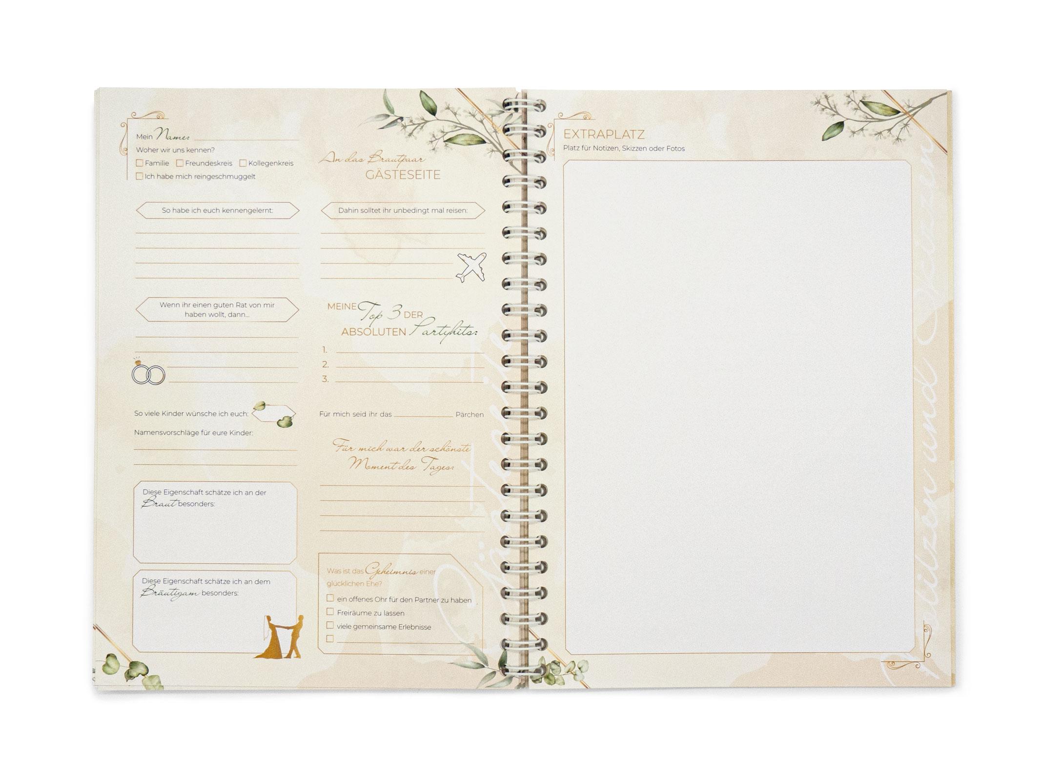 Beispielinhalt (Bild) familiawedding Greenery - Design Gästebuch zur Hochzeit