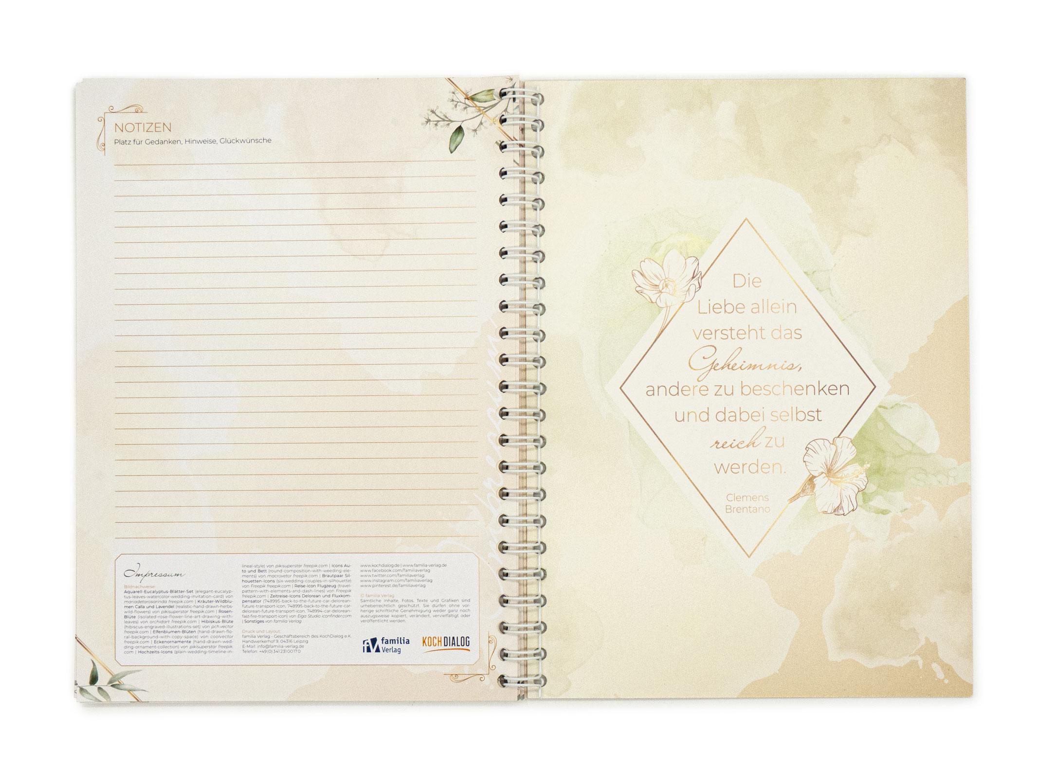 Beispielinhalt (Bild) familiawedding Greenery - Design Gästebuch zur Hochzeit