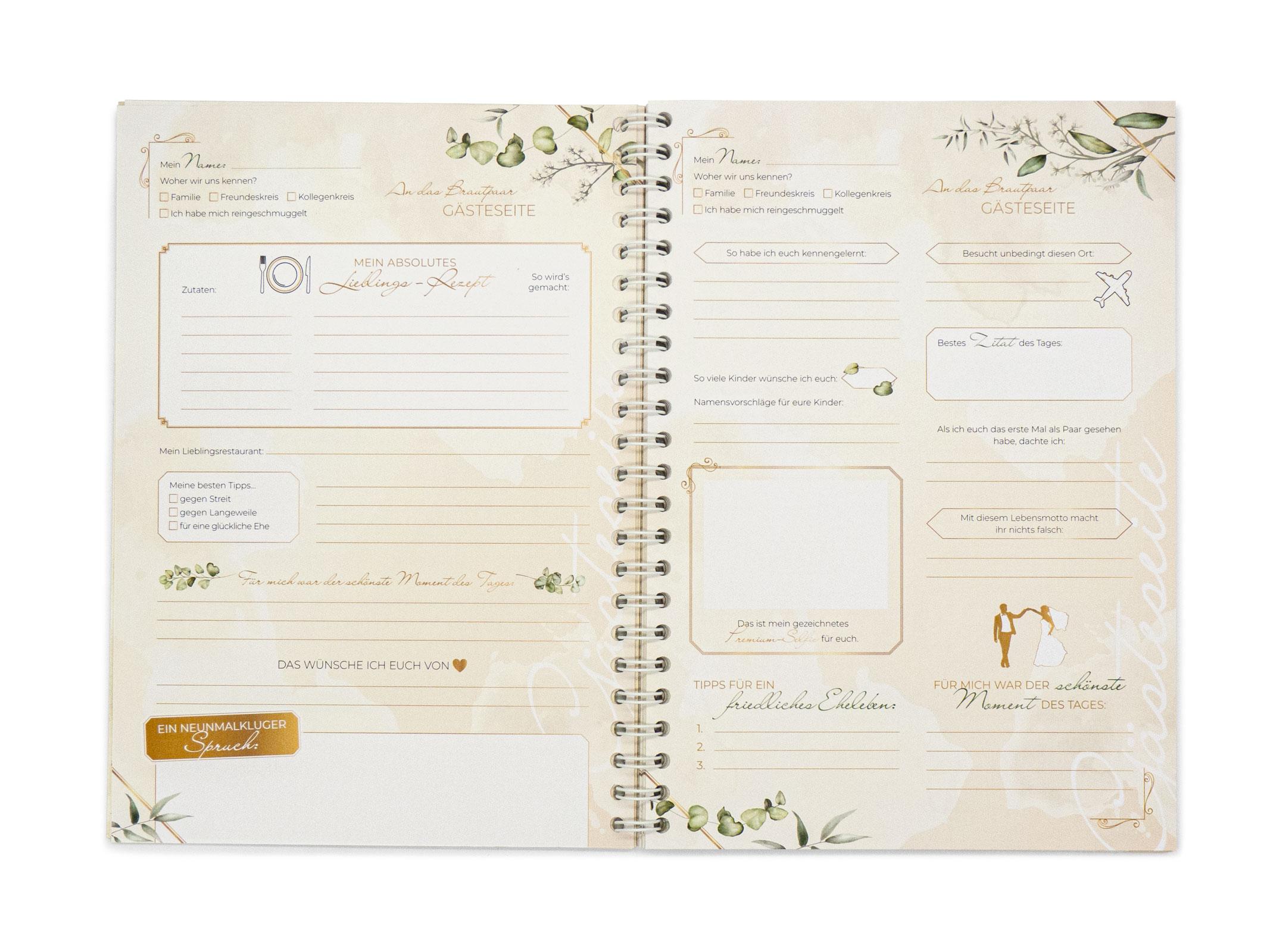 Beispielinhalt (Bild) familiawedding Greenery - Design Gästebuch zur Hochzeit