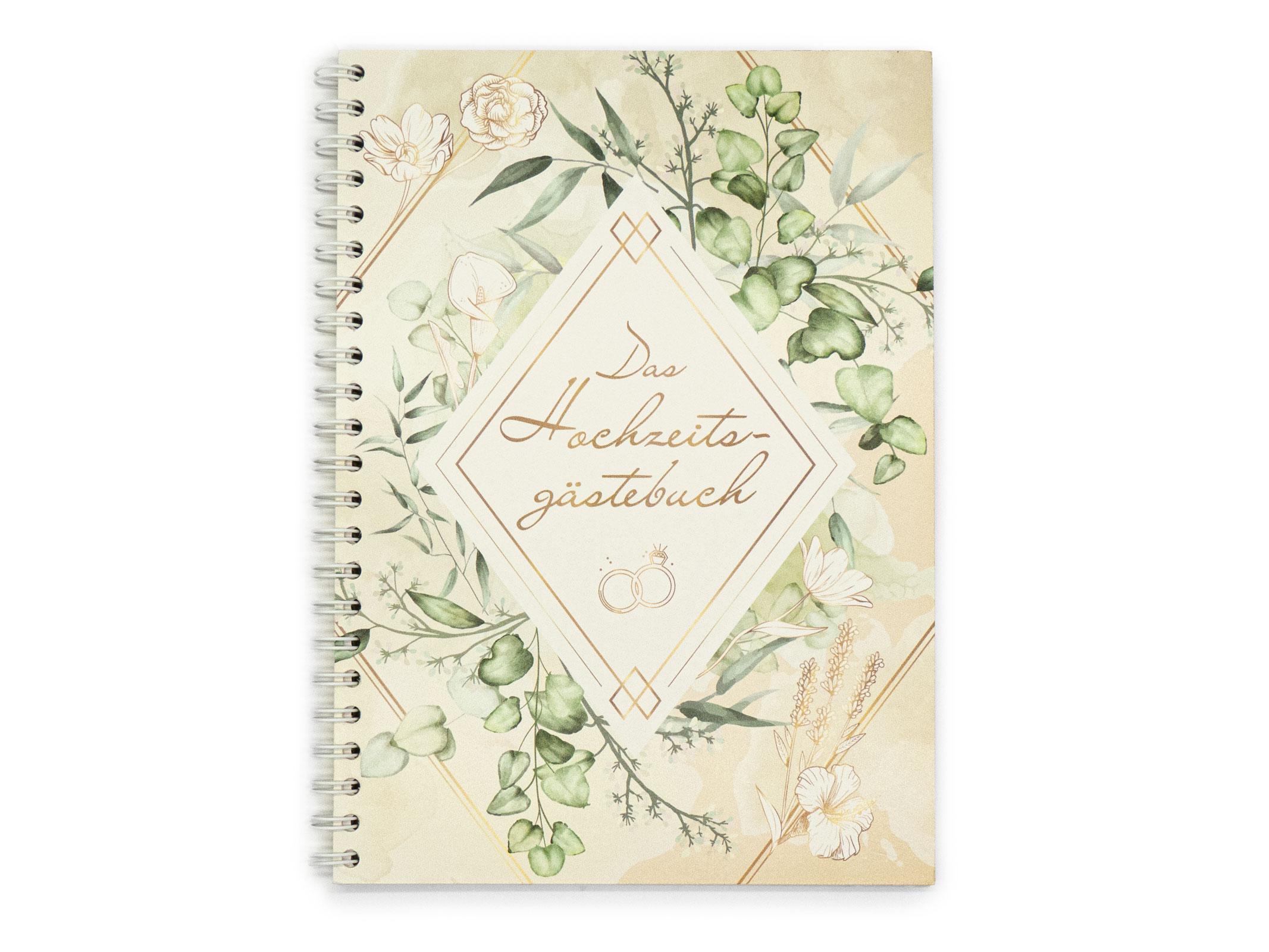 Vorderes Coverbild familiawedding Greenery - Design Gästebuch zur Hochzeit