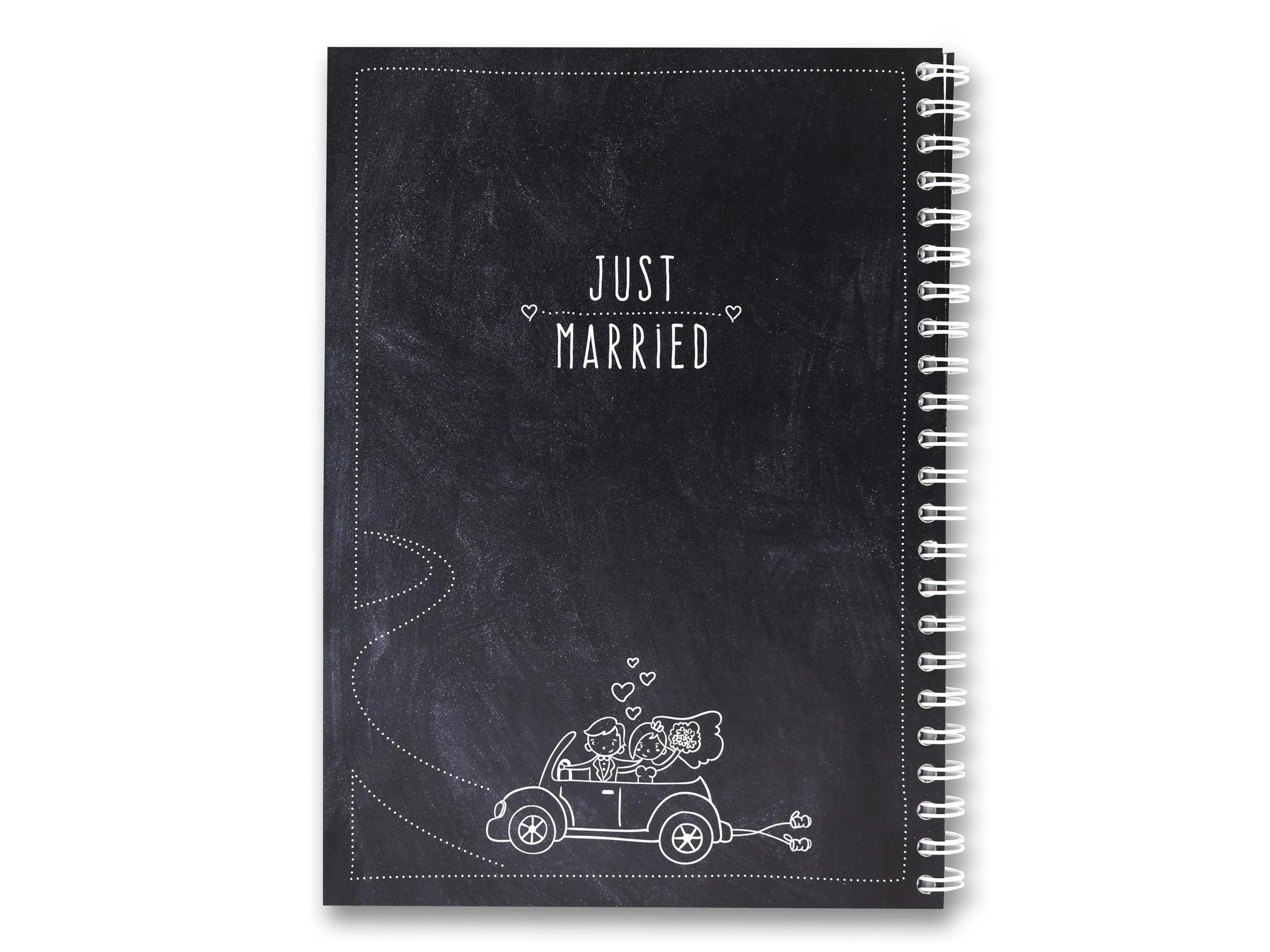 Rückseitencover familiawedding black-Doodle- Design XXL Gästebuch zur Hochzeit