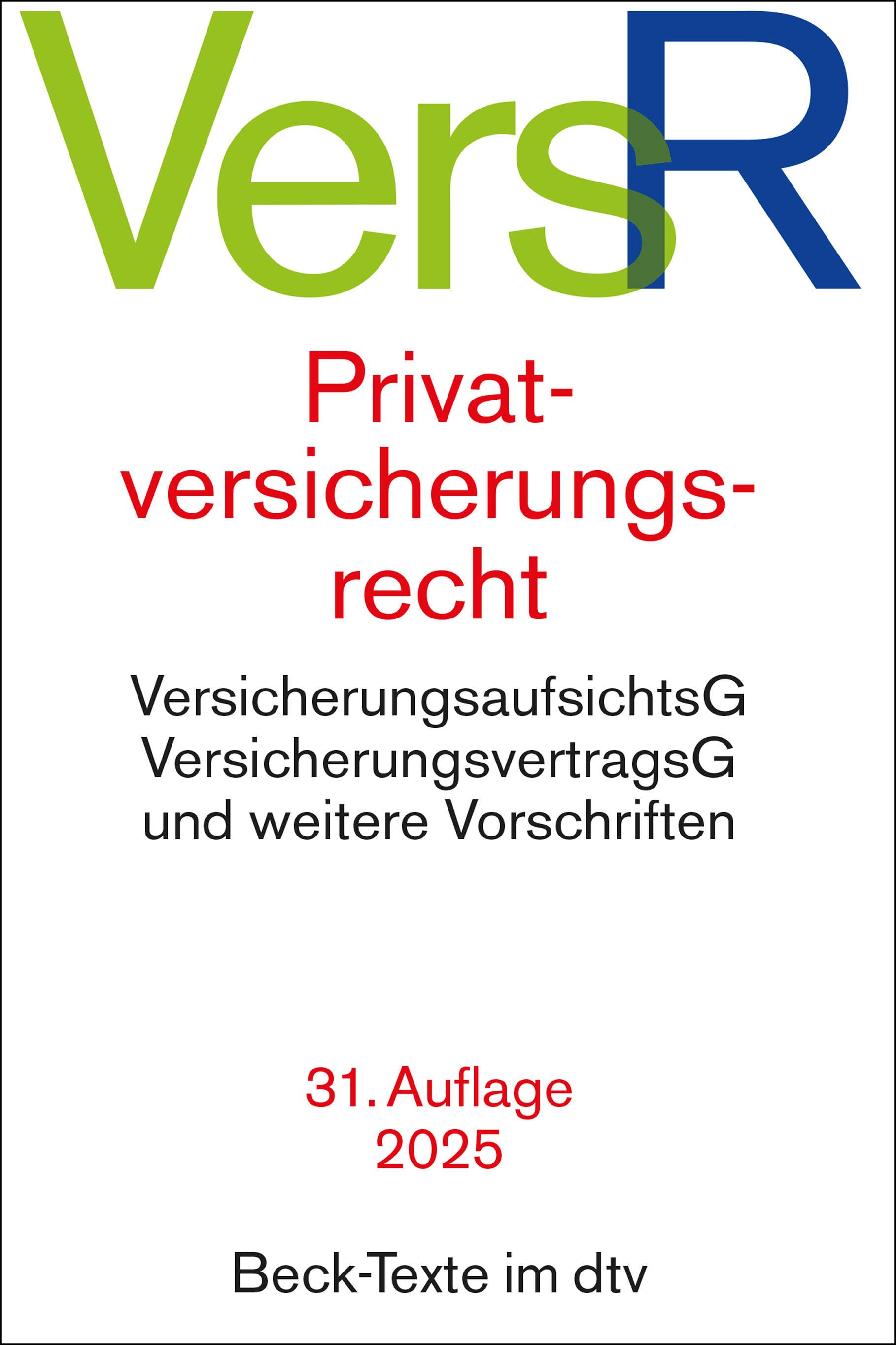 Vorderes Coverbild Privatversicherungsrecht. VersR