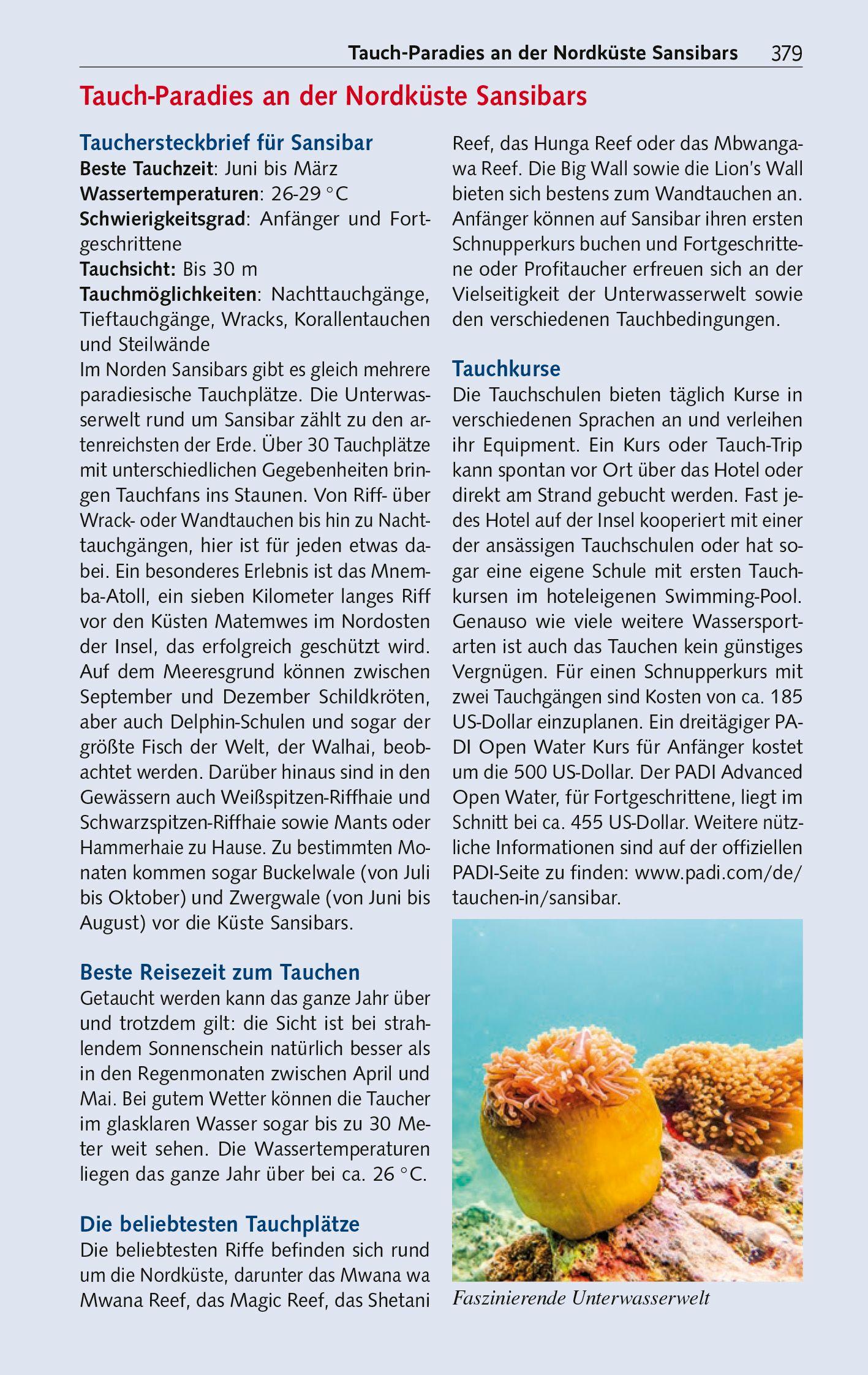 Beispielinhalt (Bild) TRESCHER Reiseführer Tansania und Sansibar