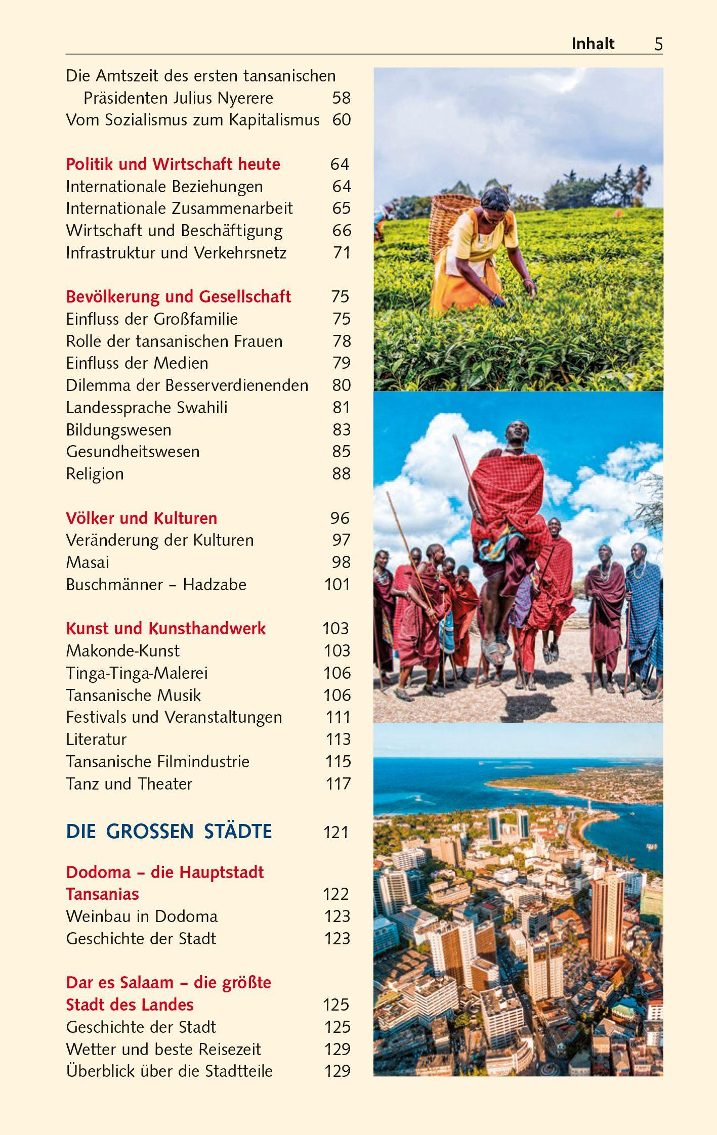 Beispielinhalt (Bild) TRESCHER Reiseführer Tansania und Sansibar