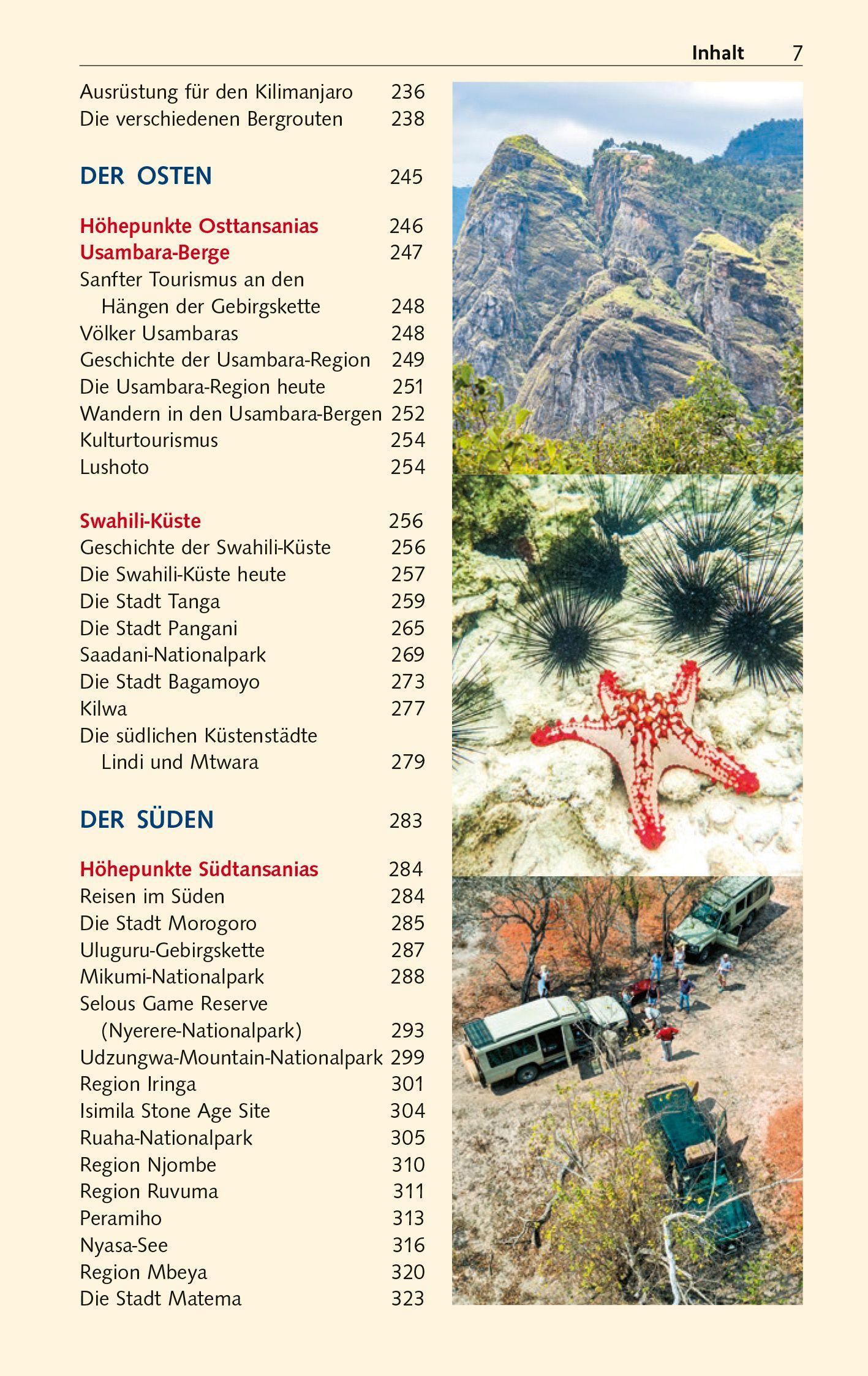 Beispielinhalt (Bild) TRESCHER Reiseführer Tansania und Sansibar