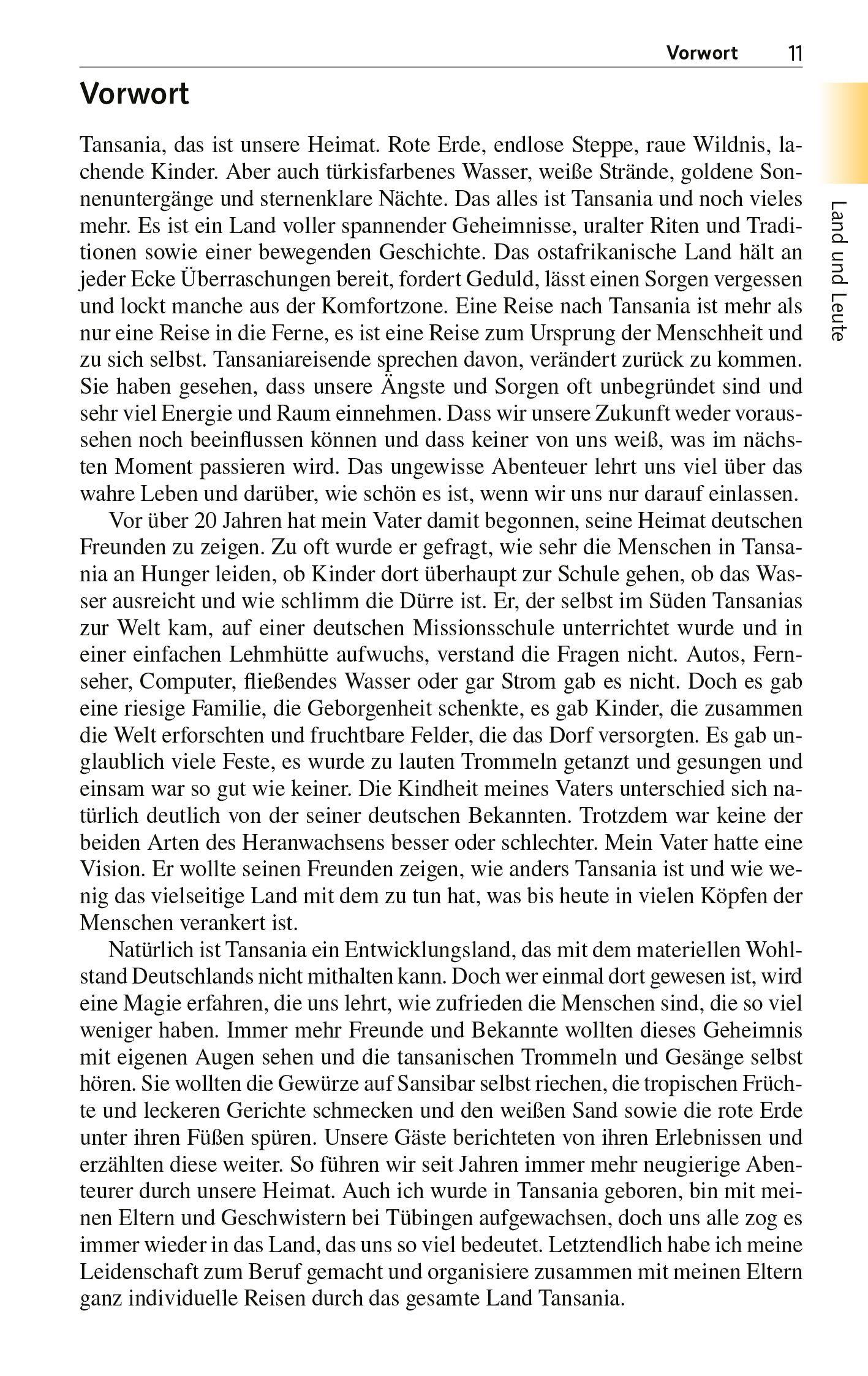 Beispielinhalt (Bild) TRESCHER Reiseführer Tansania und Sansibar