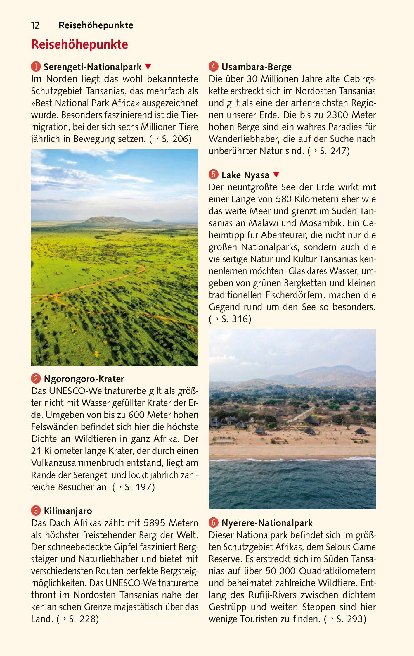Beispielinhalt (Bild) TRESCHER Reiseführer Tansania und Sansibar