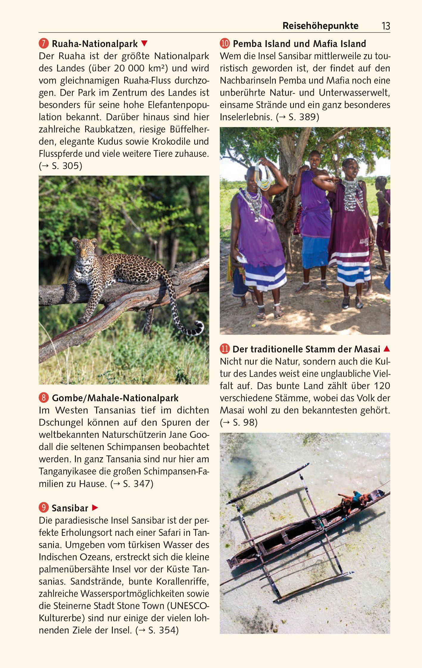 Beispielinhalt (Bild) TRESCHER Reiseführer Tansania und Sansibar