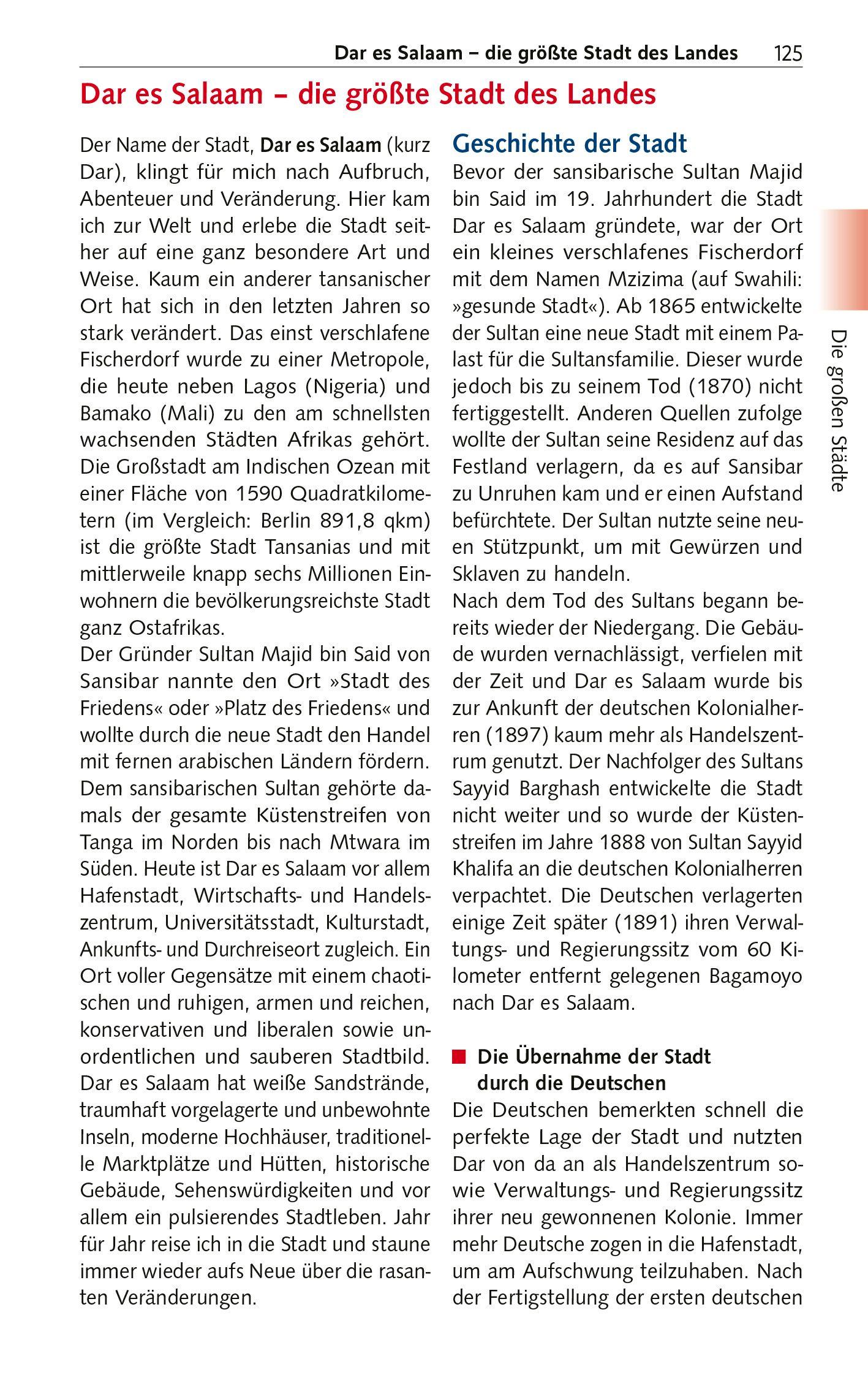 Beispielinhalt (Bild) TRESCHER Reiseführer Tansania und Sansibar