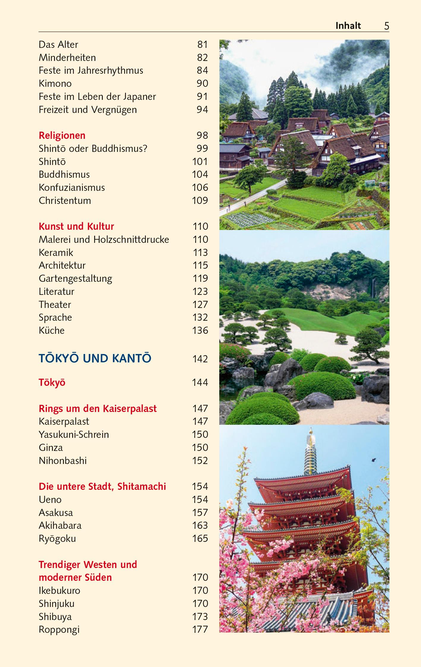 Beispielinhalt (Bild) TRESCHER Reiseführer Japan