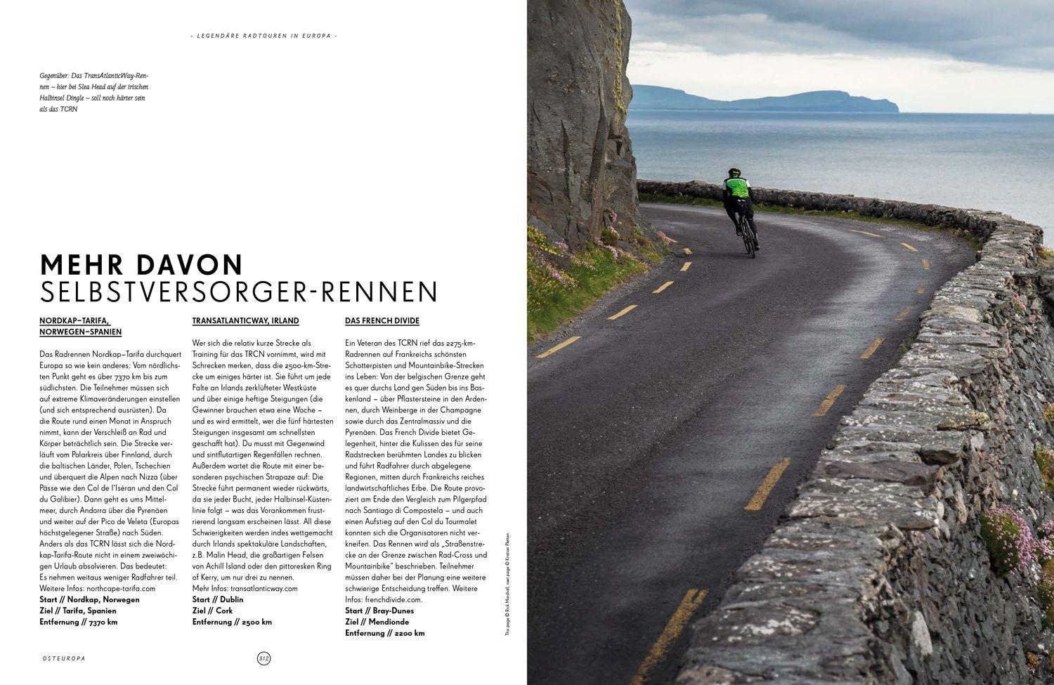 Beispielinhalt (Bild) LONELY PLANET Bildband Legendäre Radtouren in Europa