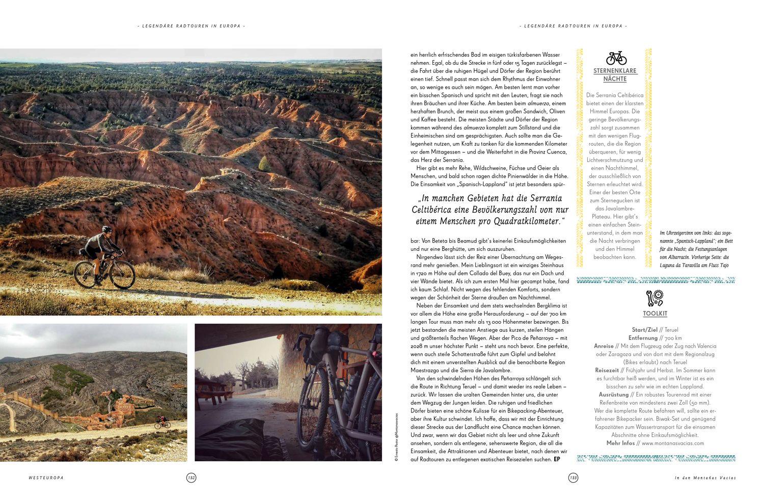 Beispielinhalt (Bild) LONELY PLANET Bildband Legendäre Radtouren in Europa