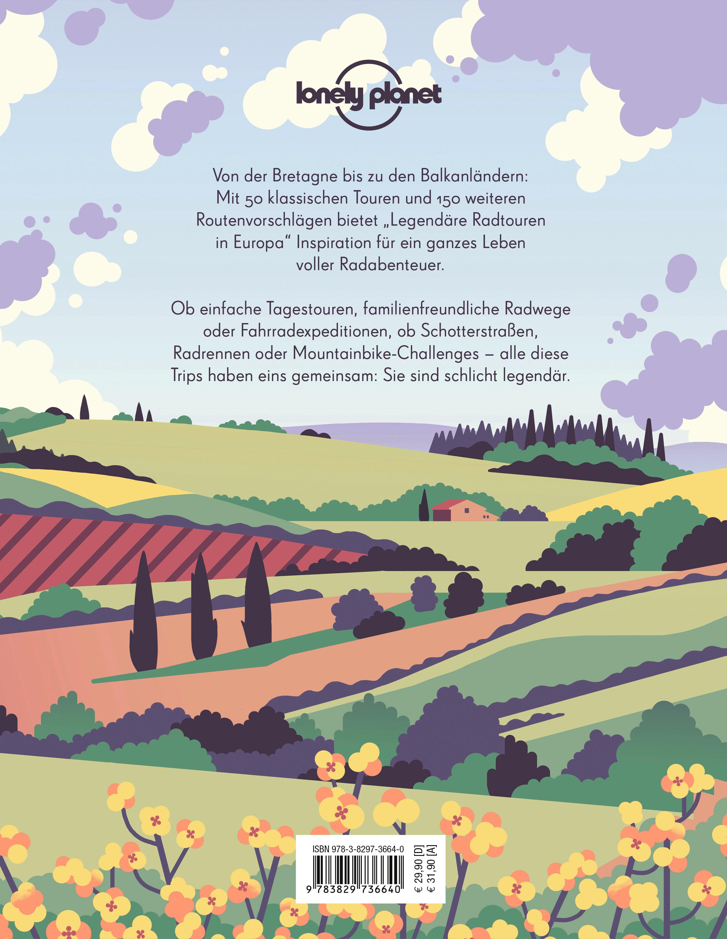 Rückseitencover LONELY PLANET Bildband Legendäre Radtouren in Europa