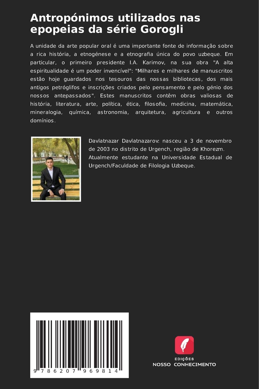 Rückseitencover Antropónimos utilizados nas epopeias da série Gorogli