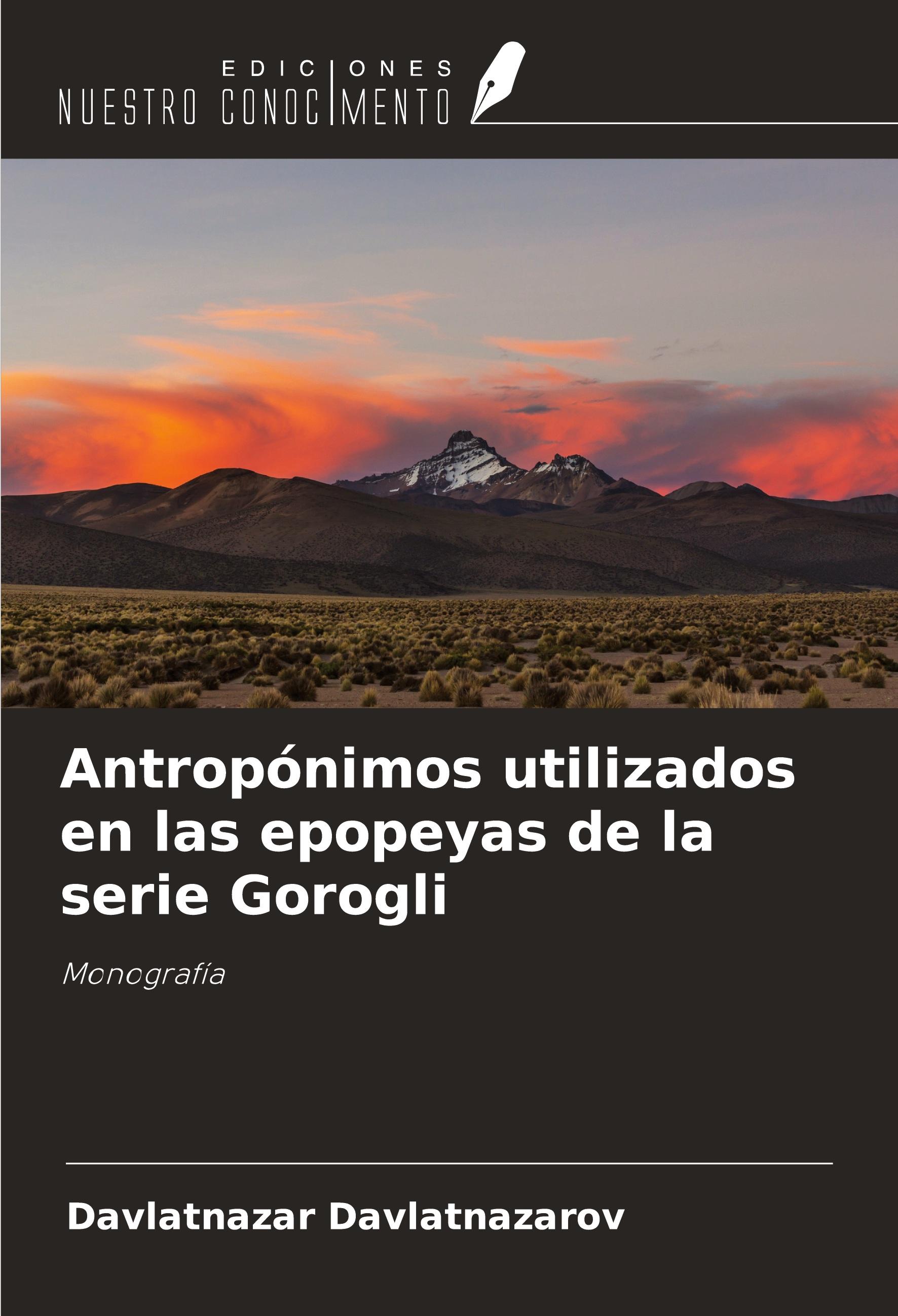 Vorderes Coverbild Antropónimos utilizados en las epopeyas de la serie Gorogli