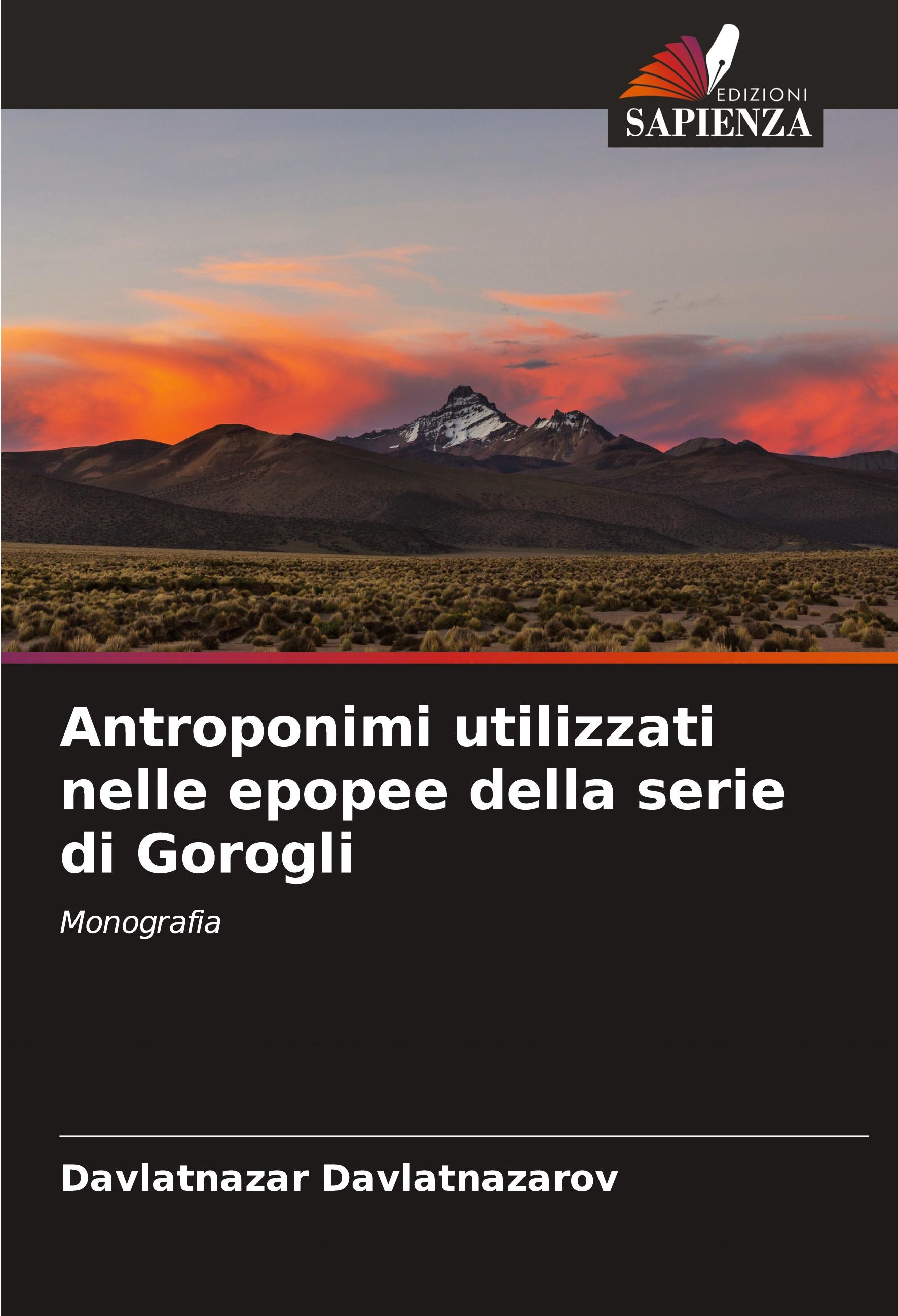 Vorderes Coverbild Antroponimi utilizzati nelle epopee della serie di Gorogli