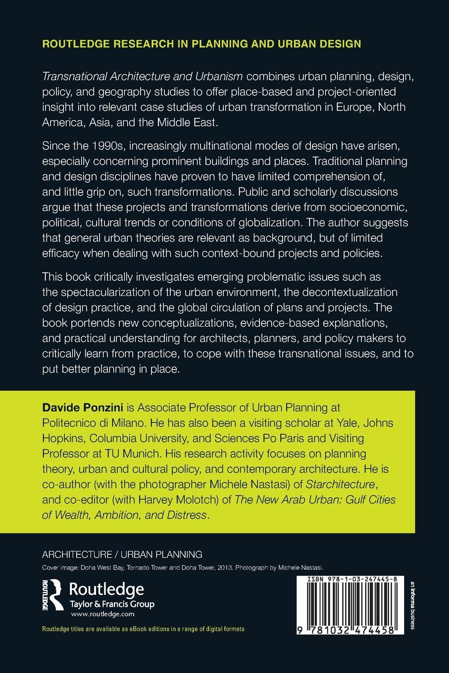Rückseitencover Transnational Architecture and Urbanism