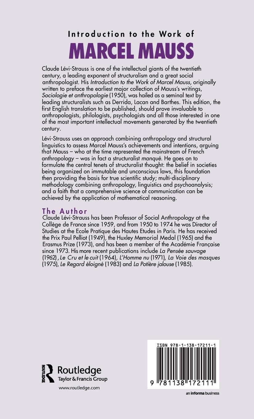 Rückseitencover Introduction to the Work of Marcel Mauss
