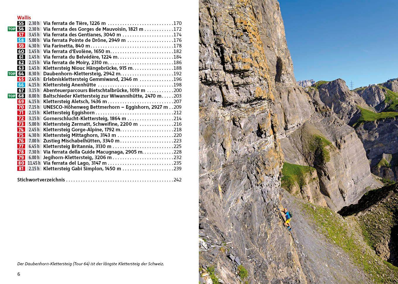 Beispielinhalt (Bild) Klettersteige Schweiz