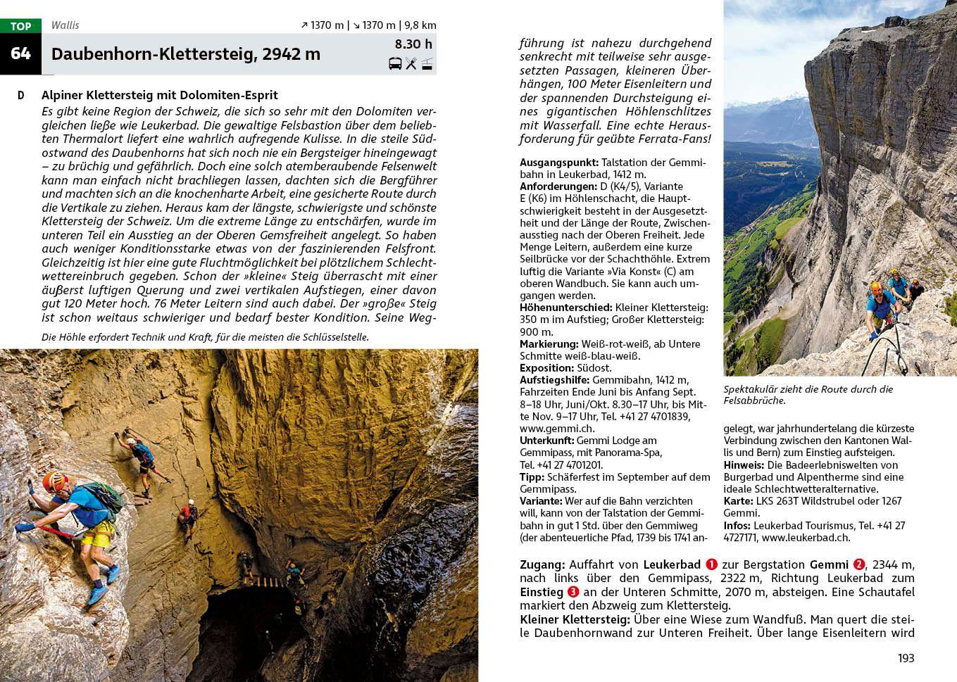 Beispielinhalt (Bild) Klettersteige Schweiz