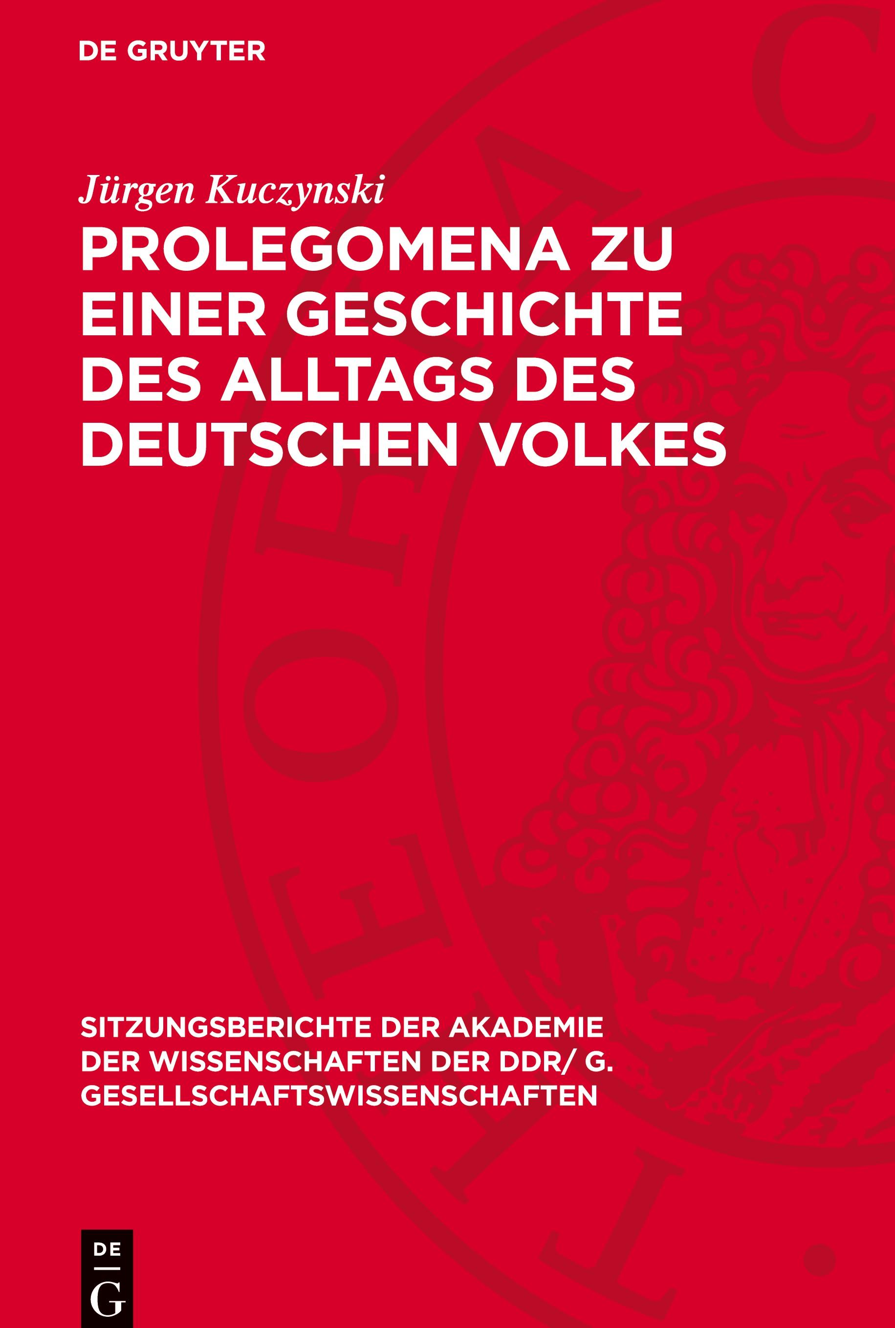 Vorderes Coverbild Prolegomena zu einer Geschichte des Alltags des deutschen Volkes