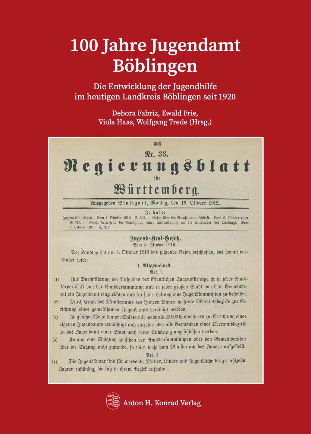 Vorderes Coverbild 100 Jahre Jugendamt Böblingen