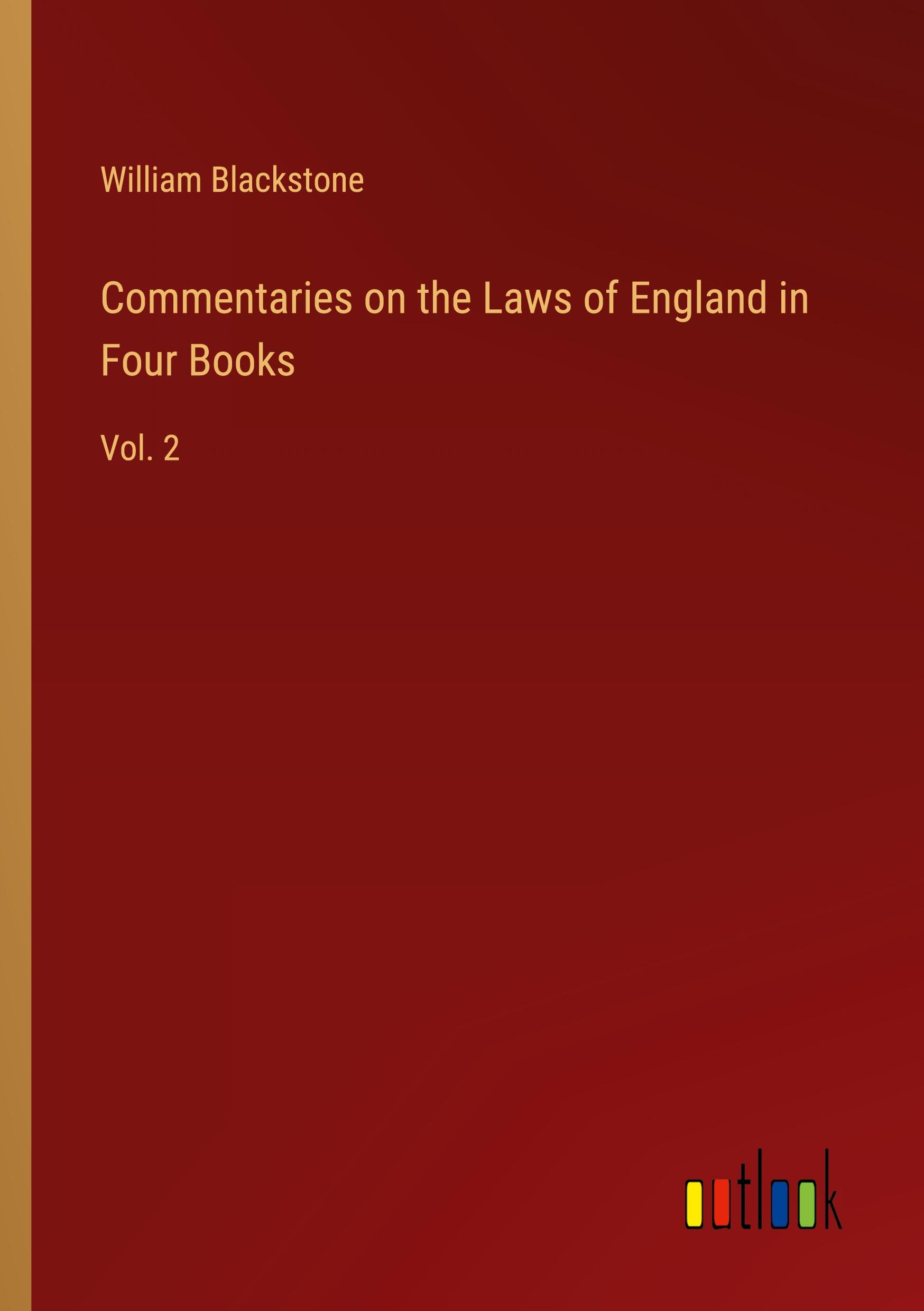 Vorderes Coverbild Commentaries on the Laws of England in Four Books