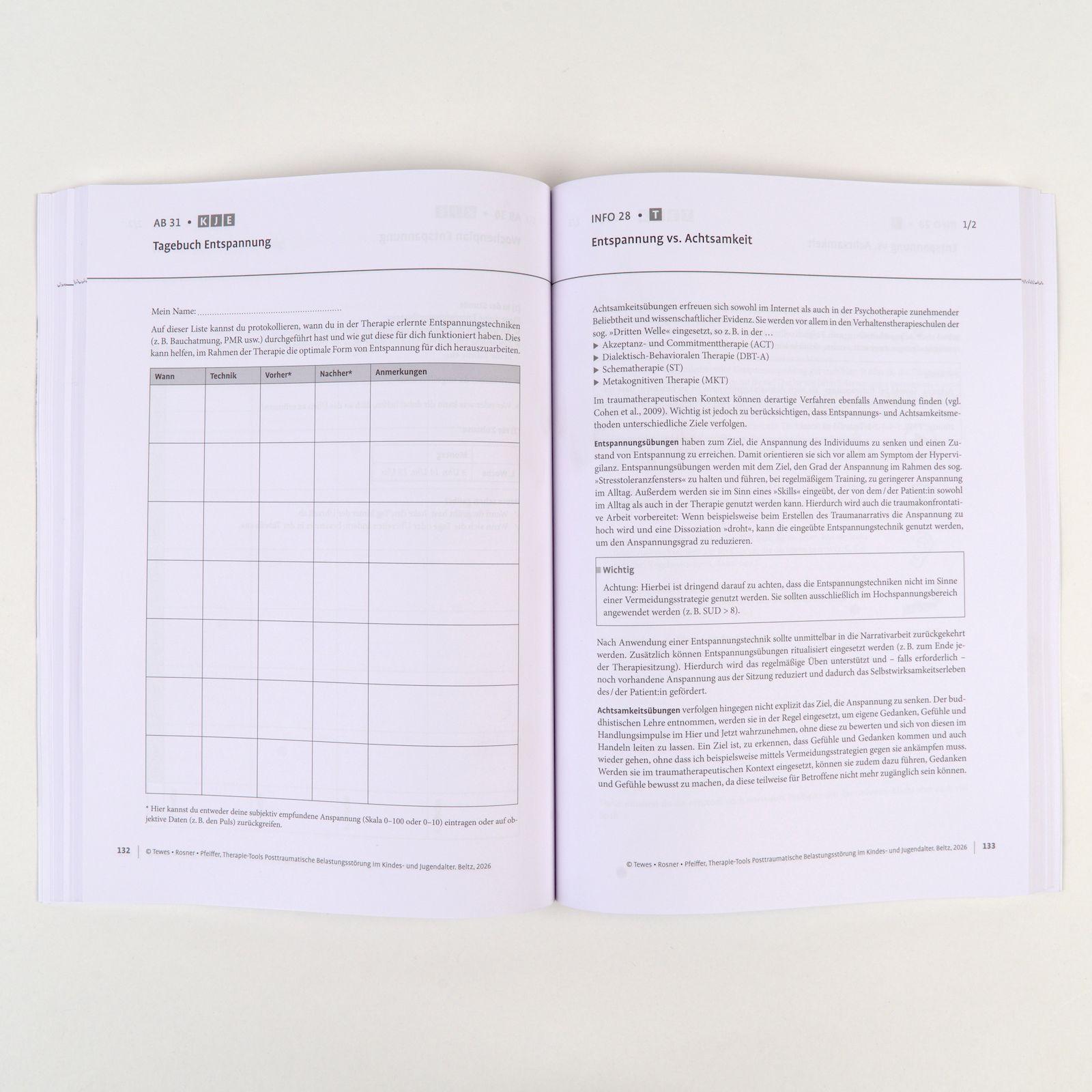 Beispielinhalt (Bild) Therapie-Tools Posttraumatische Belastungsstörung im Kindes- und Jugendalter