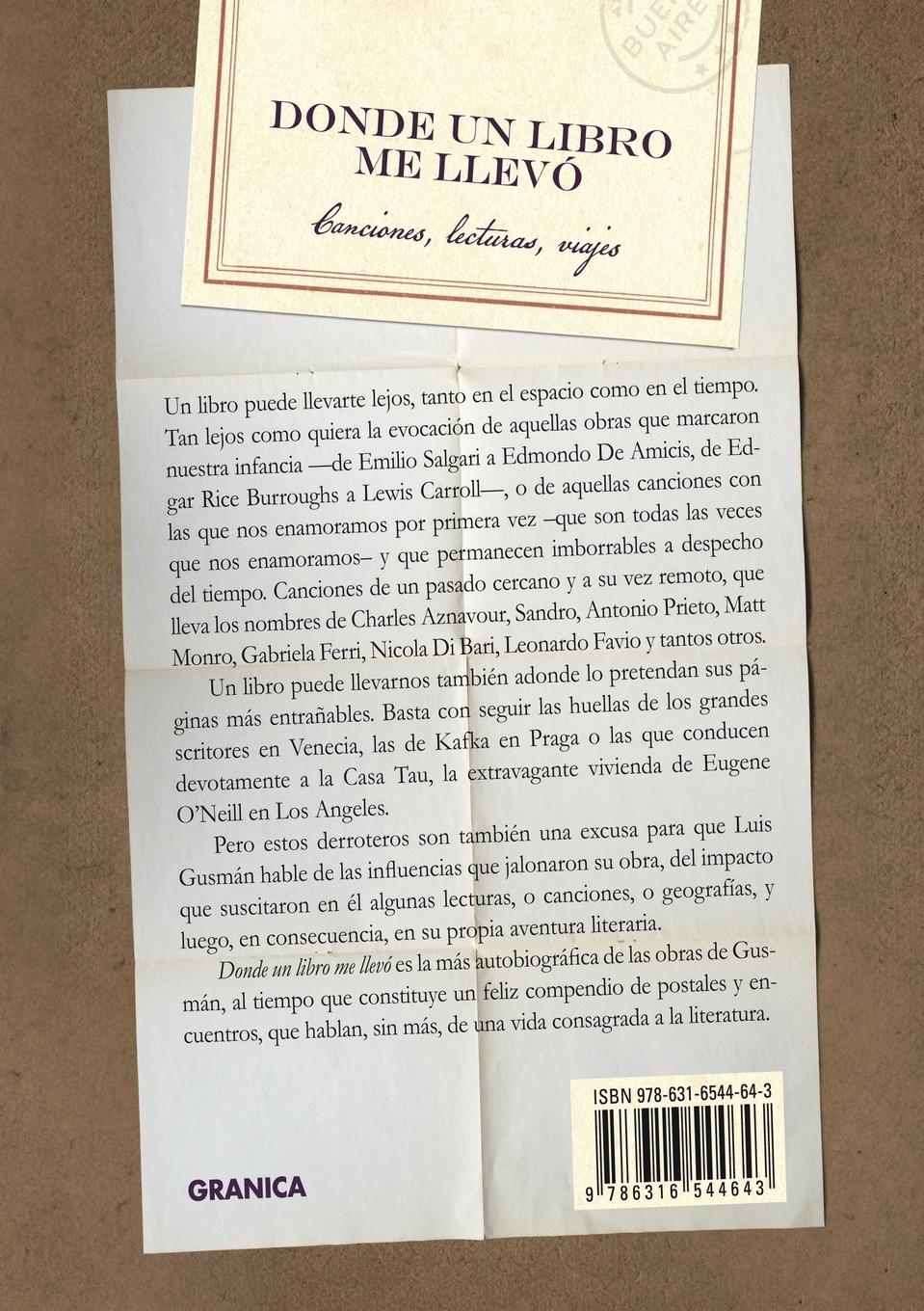 Rückseitencover Donde Un Libro Me Llevó