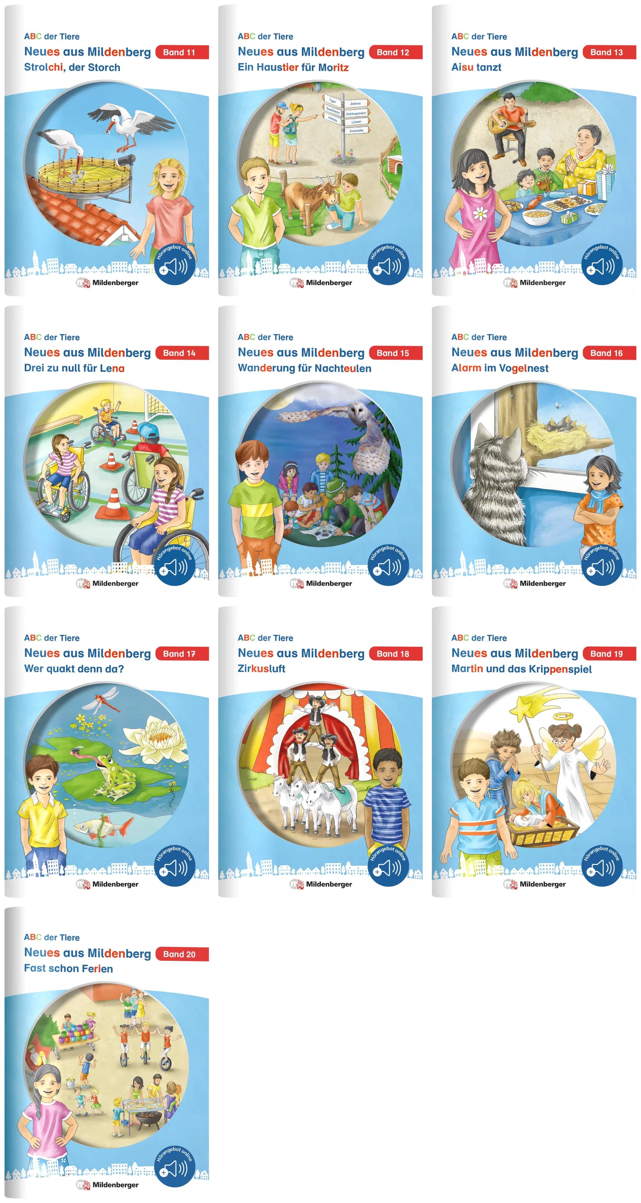 Vorderes Coverbild Paket - Neues aus Mildenberg - Geschichten von Mia, Mio und ihren Freunden 11-20