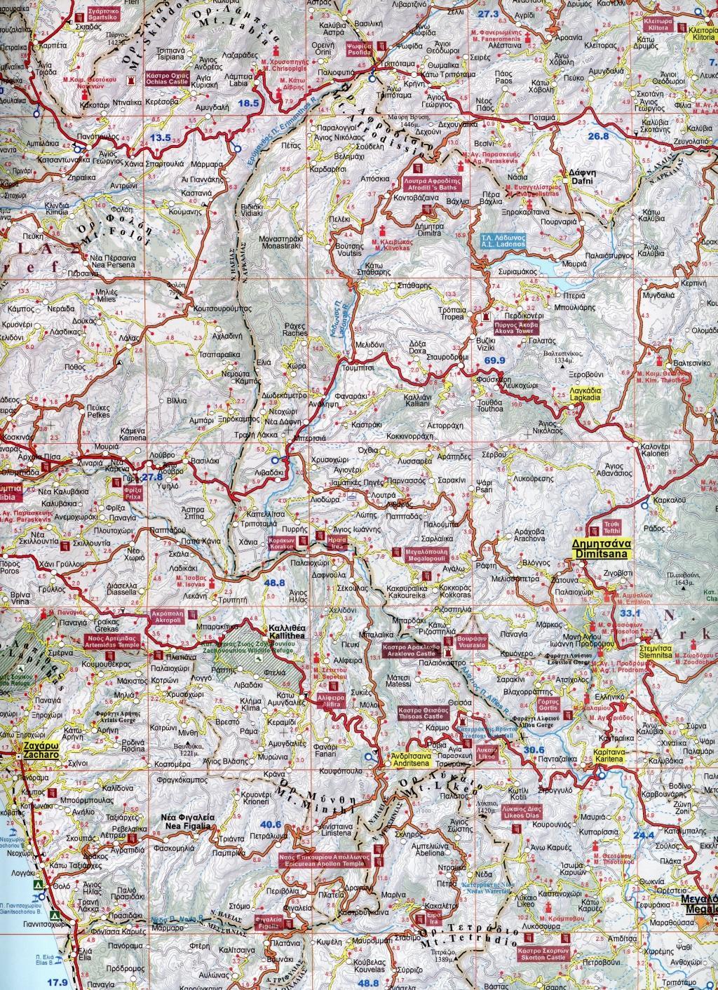 Beispielinhalt (Bild) Peloponnese  1 : 200 000