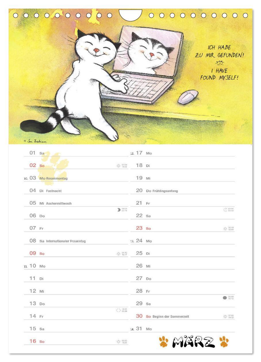 Beispielinhalt (Bild) Kater Jacob: kleine Katzenweisheiten (Wandkalender 2025 DIN A4 hoch), CALVENDO Monatskalender